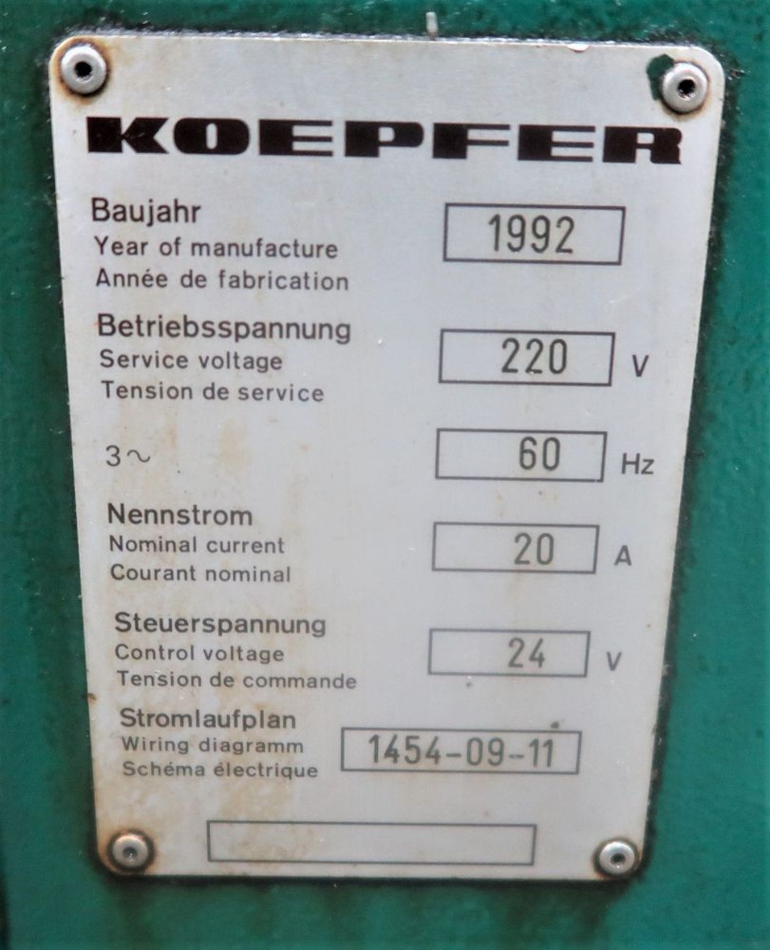 Koepfer Model 173PC-M Gear Hobber w/Auto Loading, S/N 173115 - Image 7 of 8