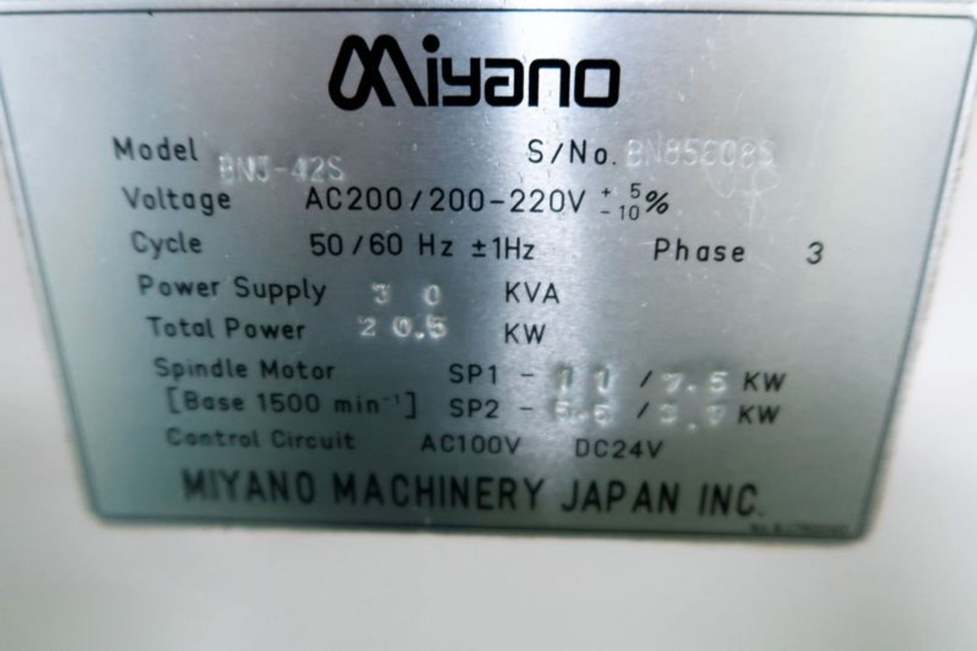 Miyano BNJ-42S 2 Spindle, 2 Turrets, Live Tools, C-Axis, S/N BN85608S new 2007 - Image 6 of 13