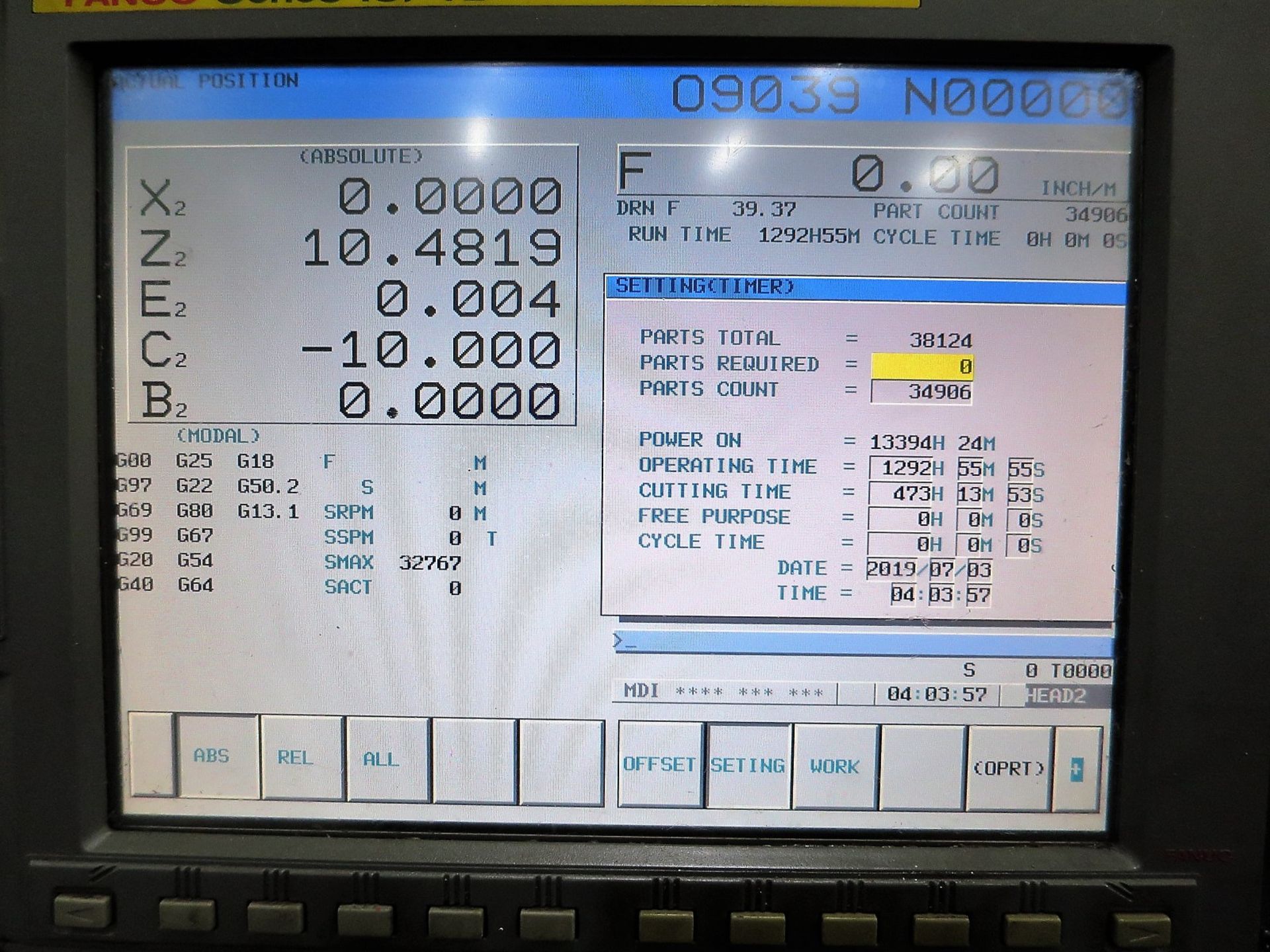 Doosan Z290-SMY Twin Spindle Twin Turret CNC Lathe w/Milling & Y-Axis, S/N LXH1031, New 2006 - Image 10 of 13