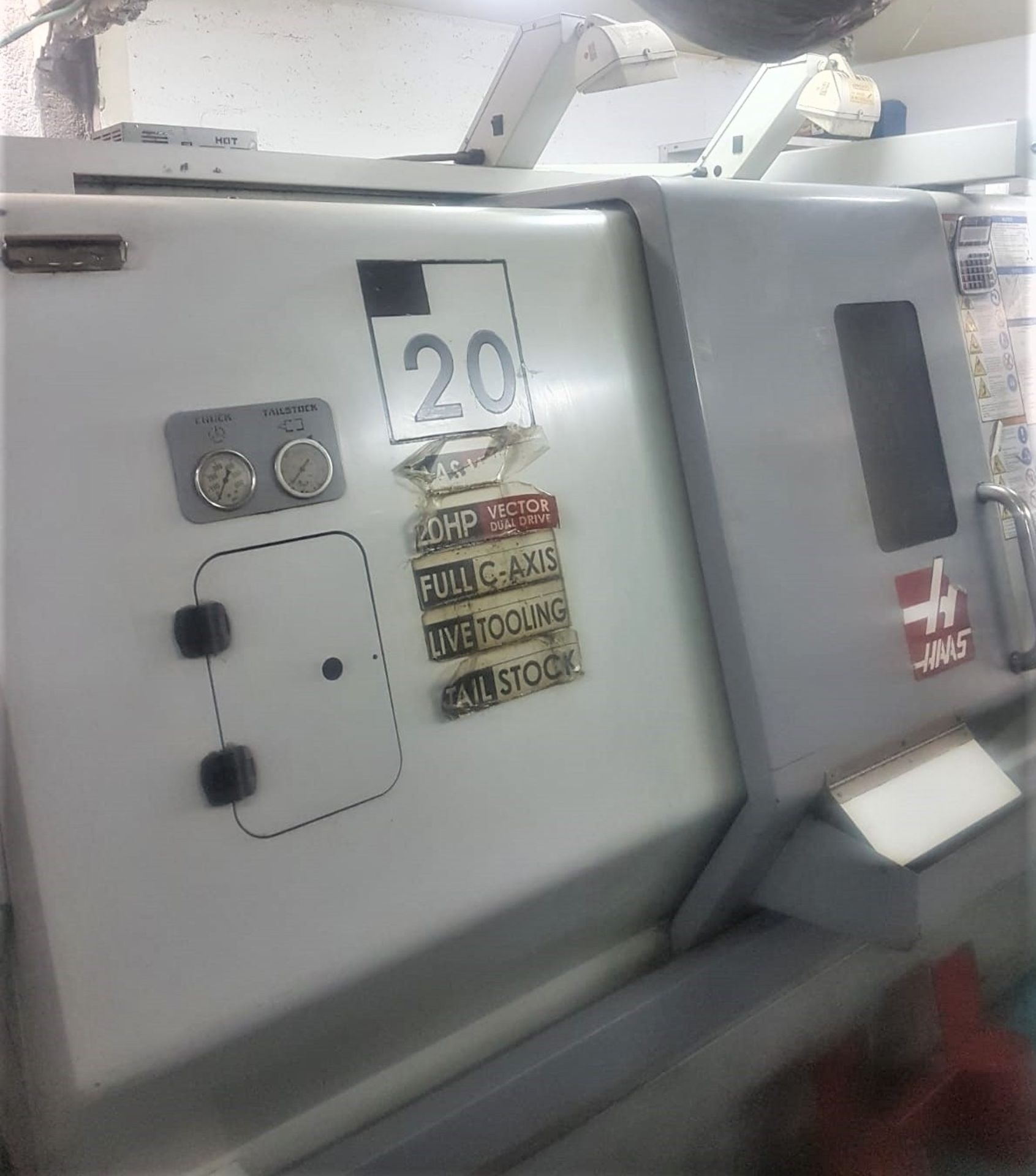 Haas SL-20T 3-Axis CNC Turning Center W/Live Tooling & C-Axis, S/N 3076484, New 2007 - Image 9 of 9