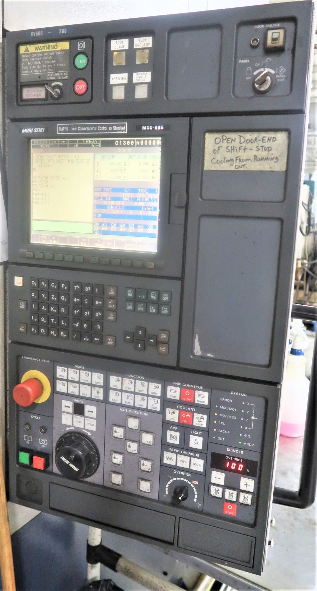 Mori Seiki GV-503 CNC Vertical Machining Center w/Pallet Changer, S/N 0263, New 2001 - Image 3 of 9