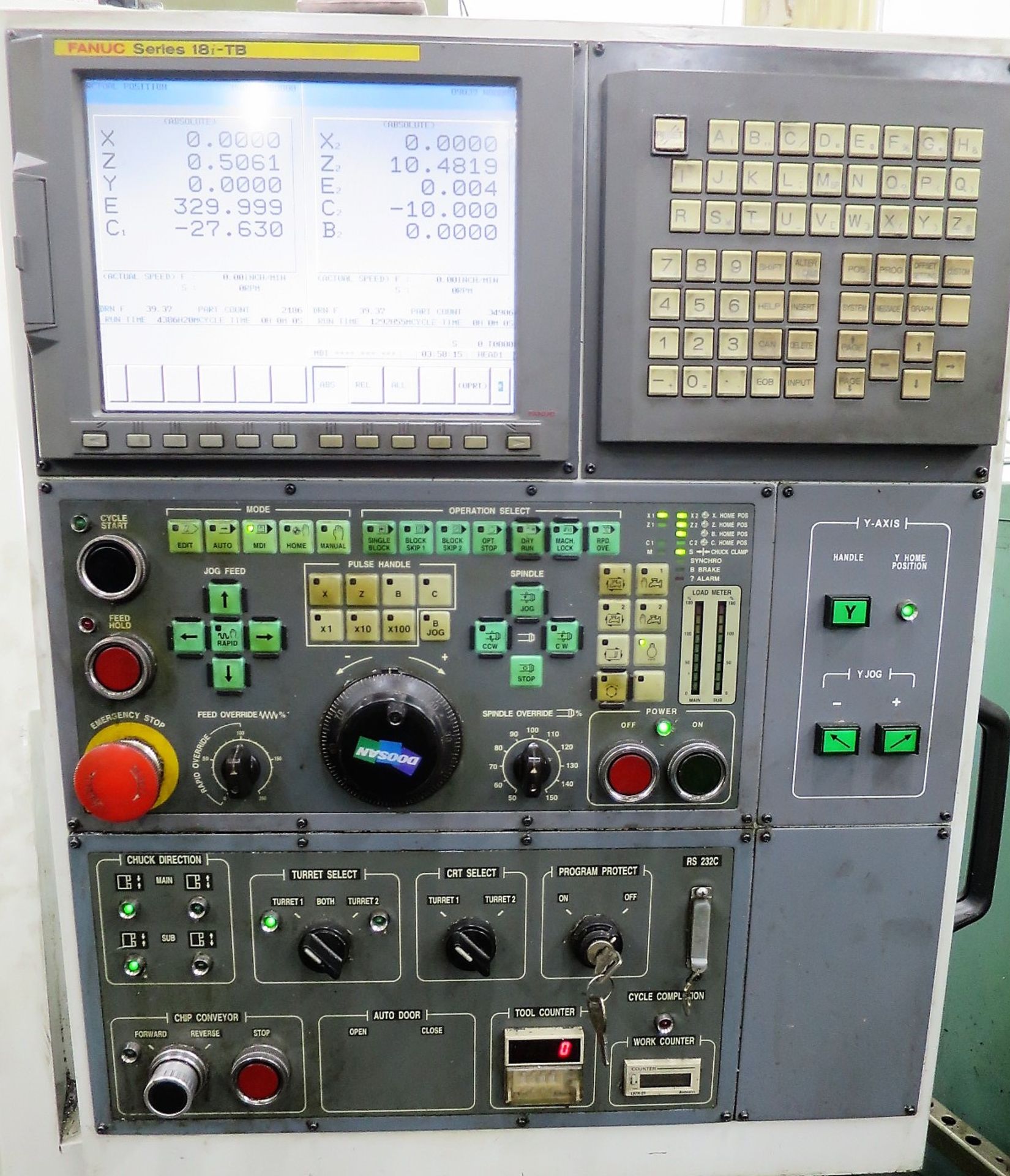 Doosan Z290-SMY Twin Spindle Twin Turret CNC Lathe w/Milling & Y-Axis, S/N LXH1031, New 2006 - Image 2 of 13