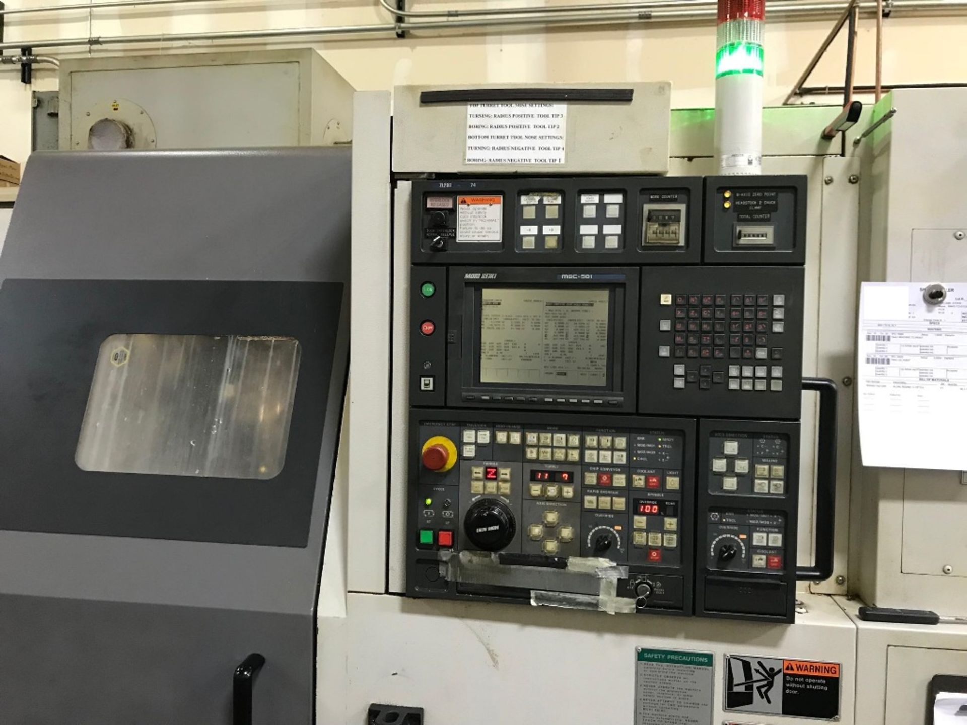 Mori Seiki ZL-200SMC Dual Turret CNC Turning Center w/Live Tooling & Sub-Spindle, S/N 74, New 1999 - Image 3 of 10