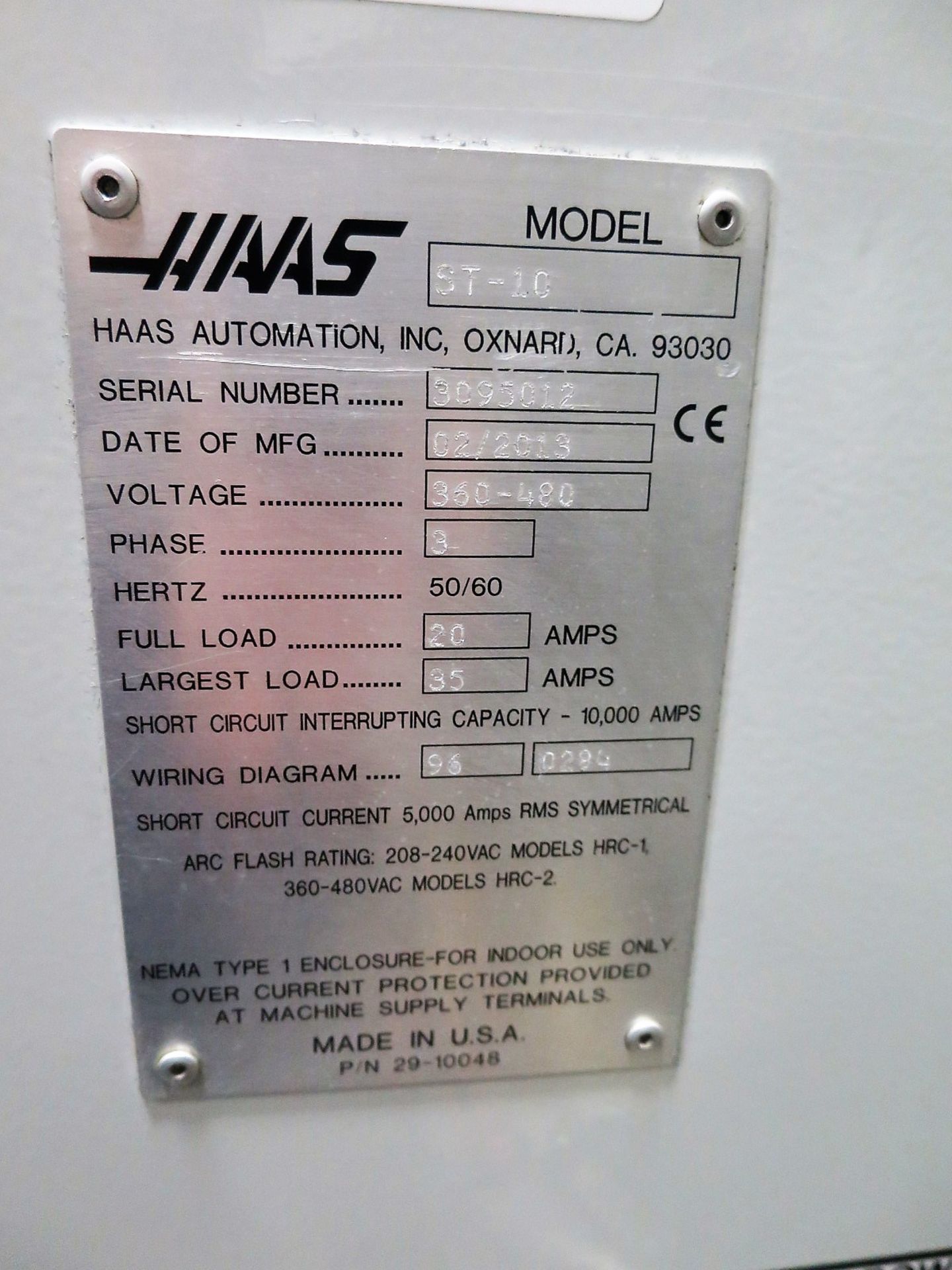 Haas ST-10 CNC 2-Axis Turning Center Lathe, S/N 3095012, New 2013 - Image 10 of 10