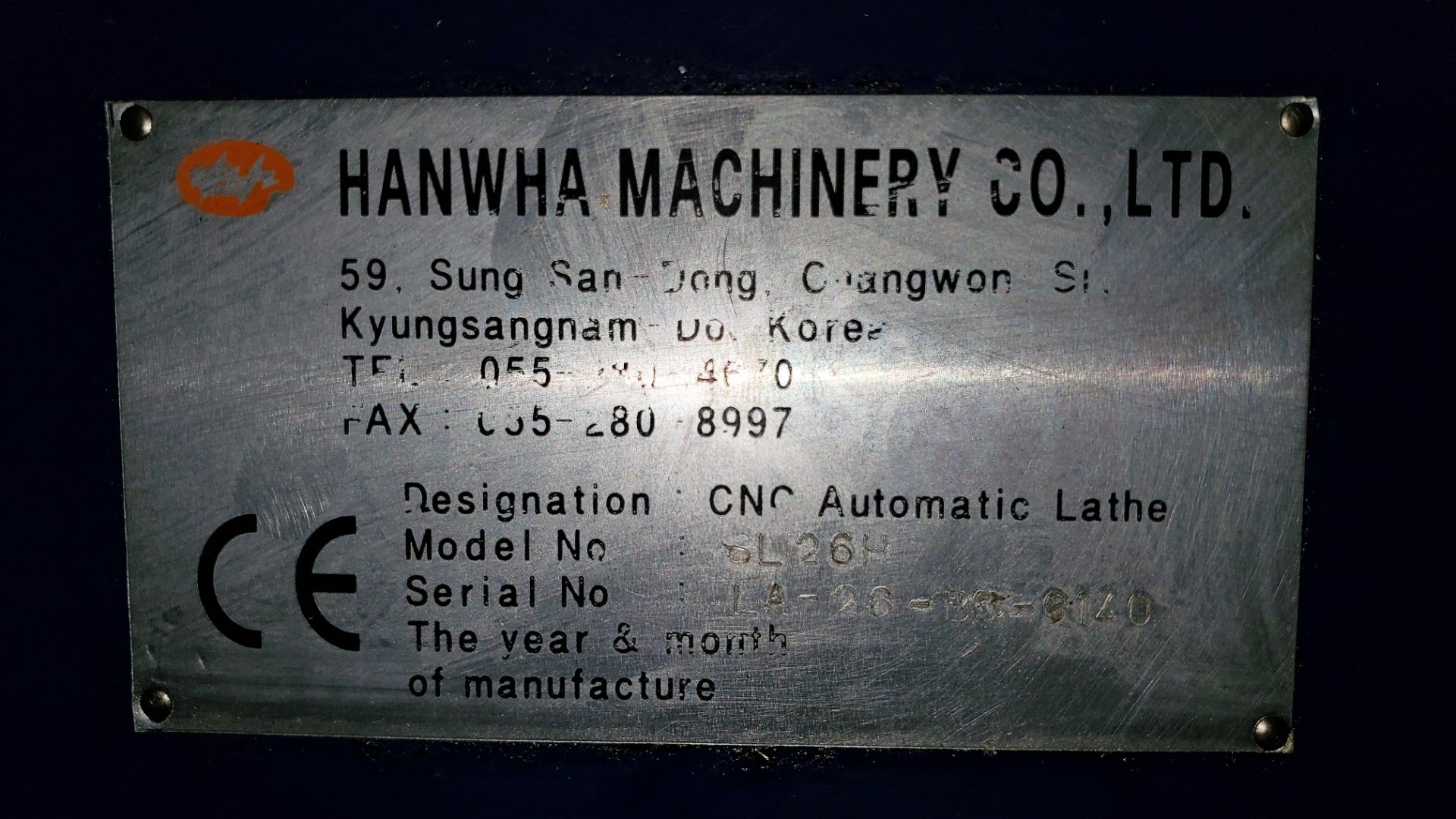 2006 Hanwha SL26H CNC Swiss Type 6 Axis Lathe, S/N LA-26-B5-0140, New 2006 - Image 10 of 10