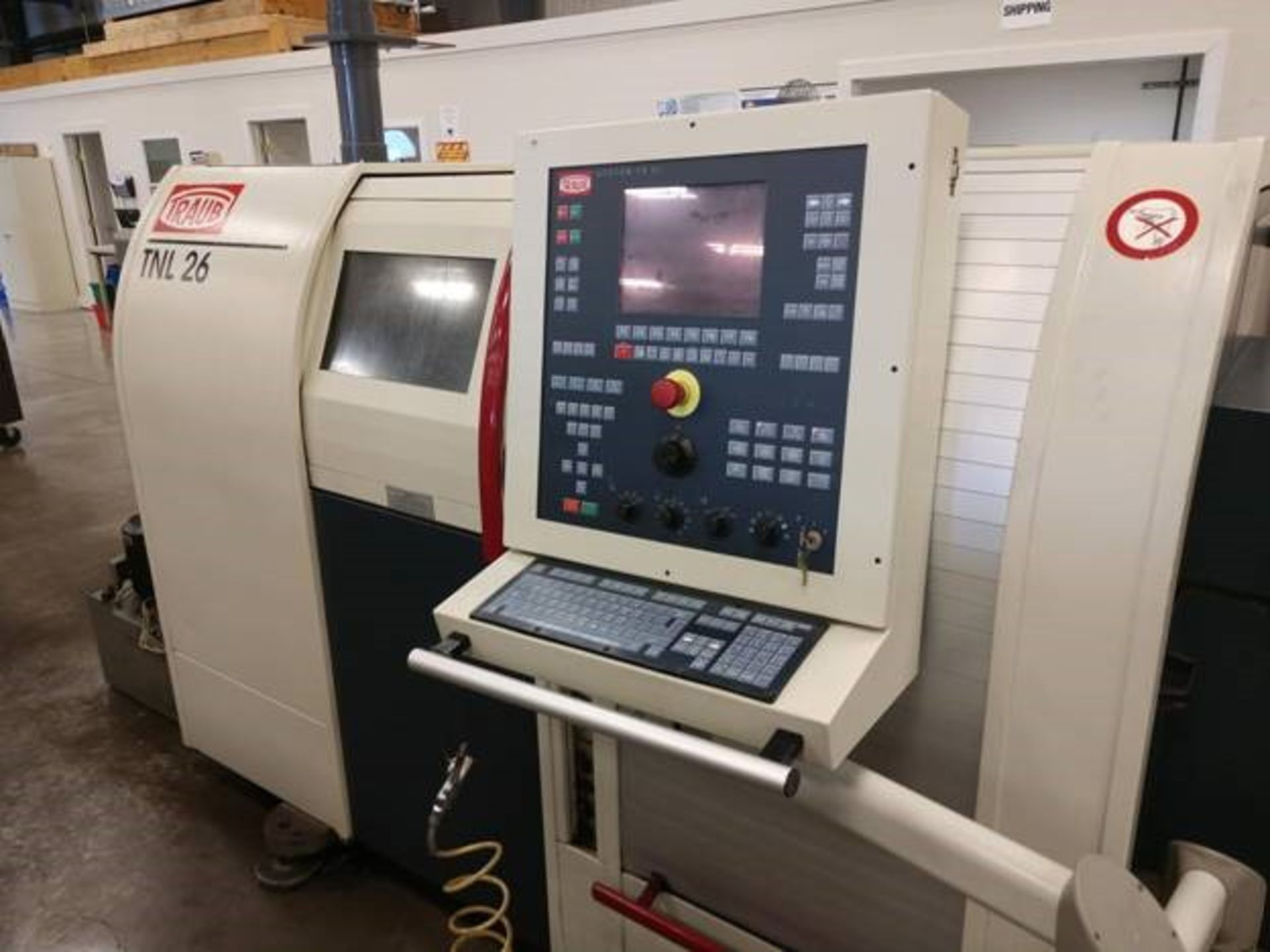 Traub TNL-26 CNC Swiss Turn Lathe, Turn Center w/Live Tooling, S/N 160 New 2001 (Hours 222,505)