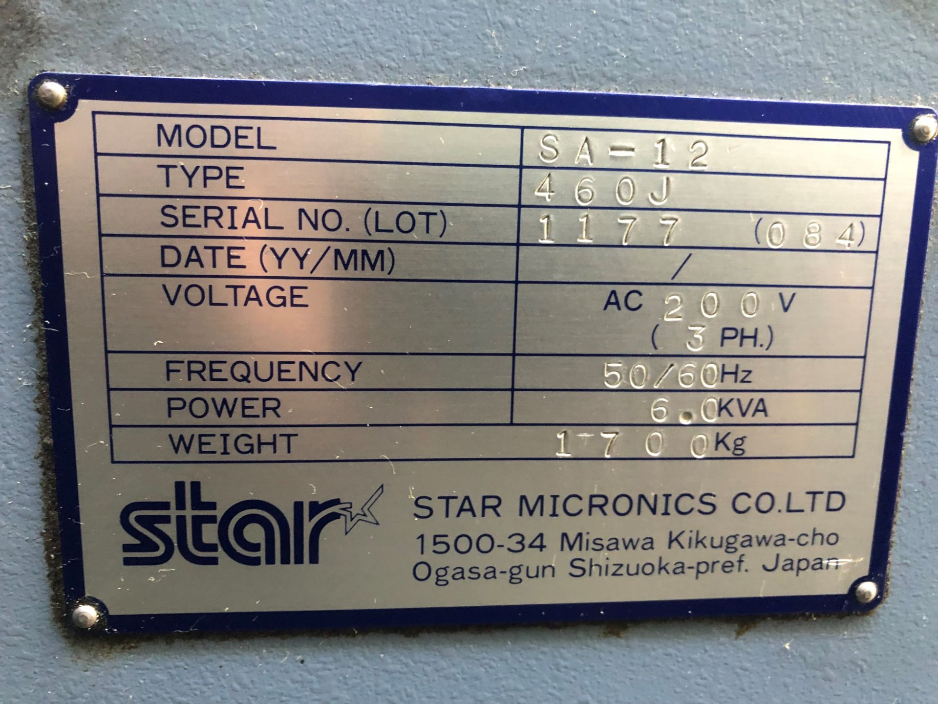 STAR SA-12 CNC Swiss Type Lathe, S/N 1177(084), New 2002 - Image 6 of 6