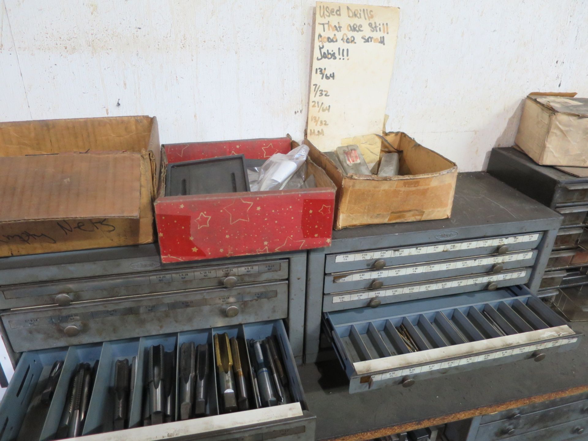 Shelf with Contents including Tool Boxes with Tap cutters - Image 2 of 2