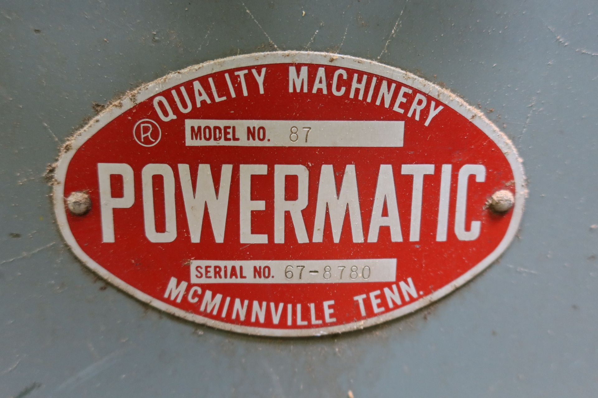 20" Powermatic Model 87 Vertical Band Saw, S/N 67-8780 - Image 2 of 5