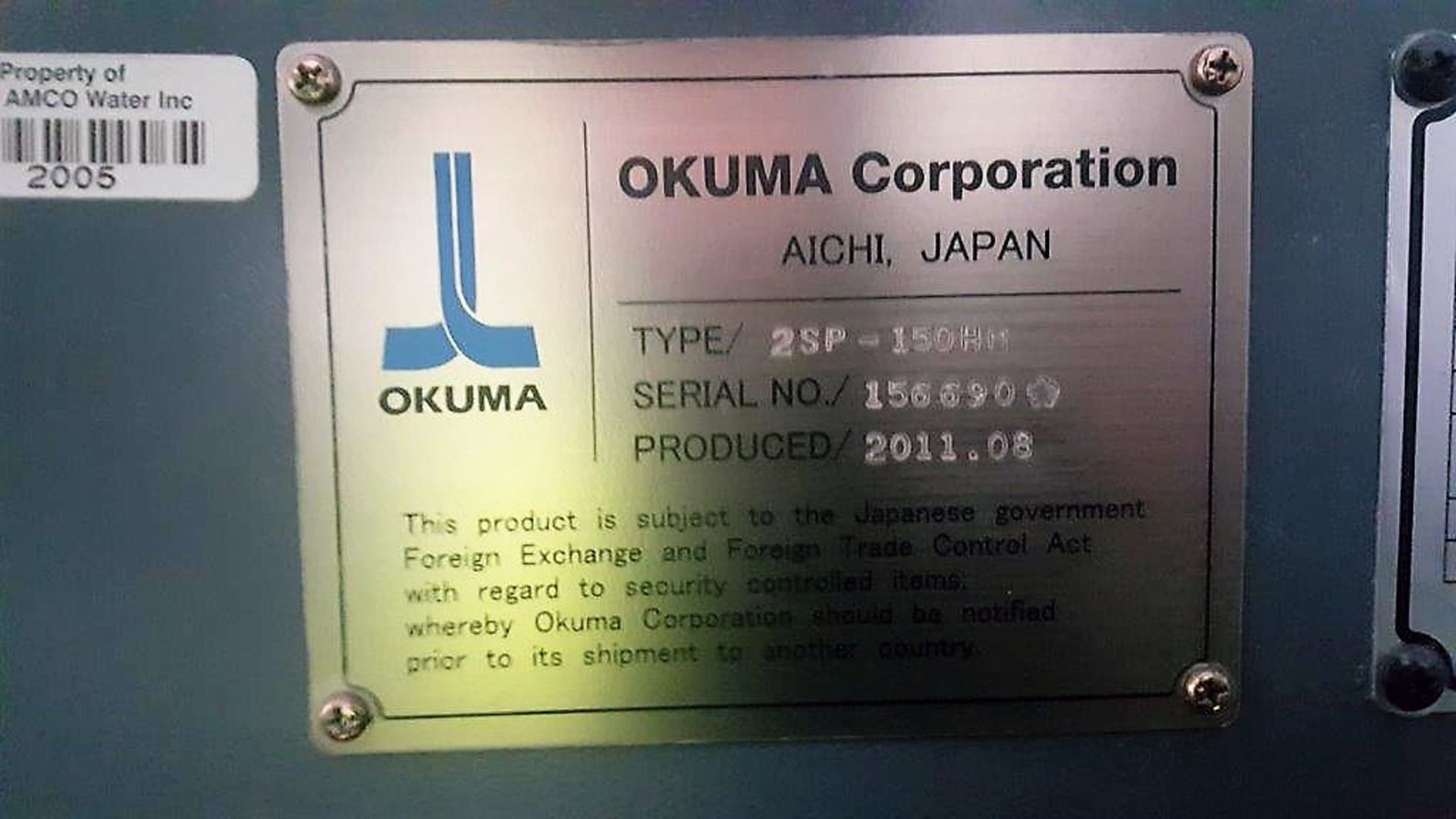 Okuma 2Sp-150HM Twin Spindle 3-Axis Turning Center w/Live Milling, S/N 156690, New 2011 - Image 10 of 11