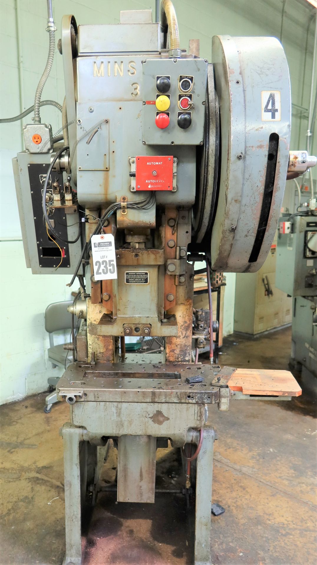 22 Ton Minster #3 high Speed OBI Press, S/N 18097