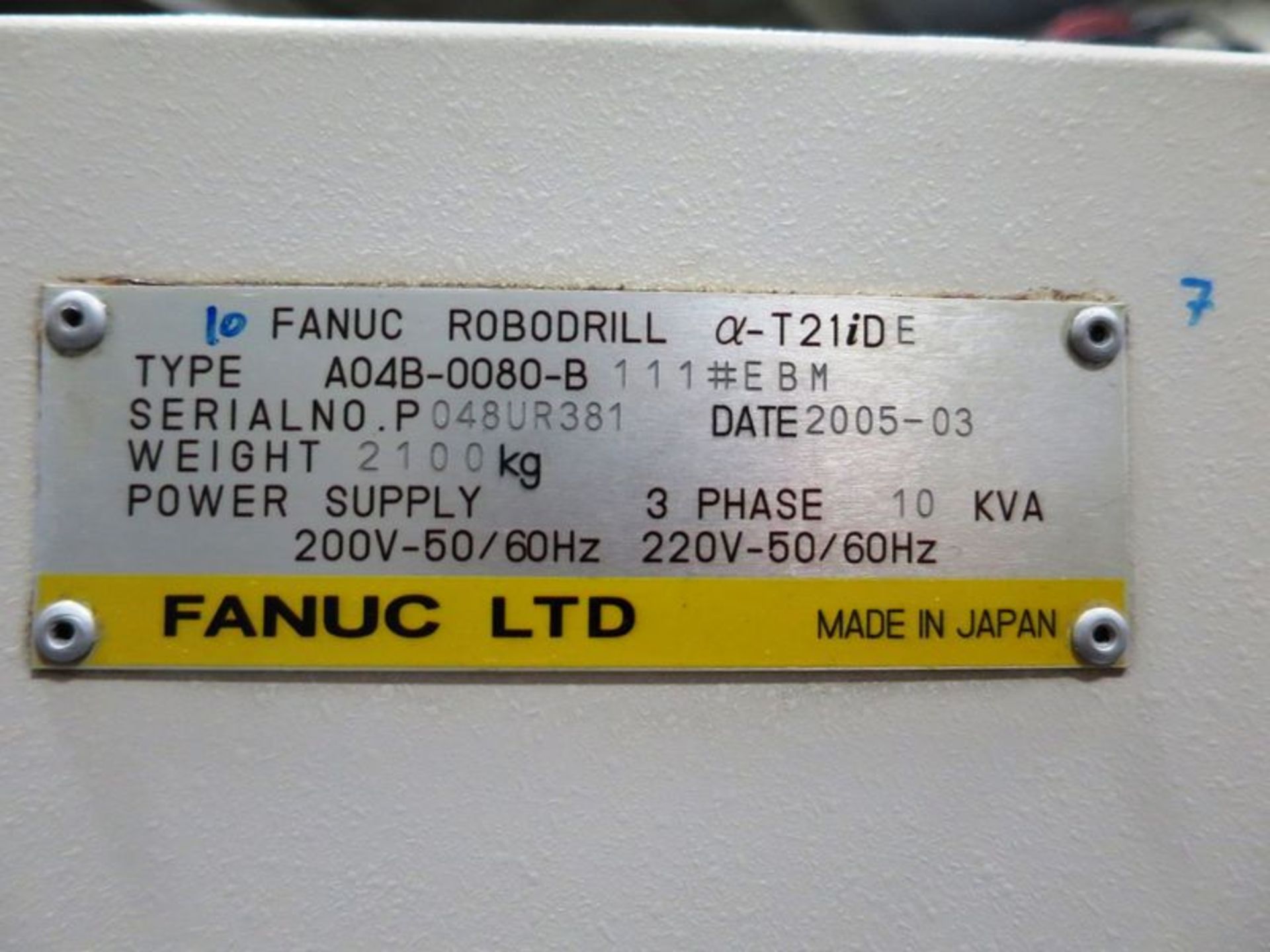 Fanuc Robodrill Alpha T21iDE 3-Axis Vertical High Speed Drill Tap Machining Center, S/N PO8UR381 - Image 10 of 12