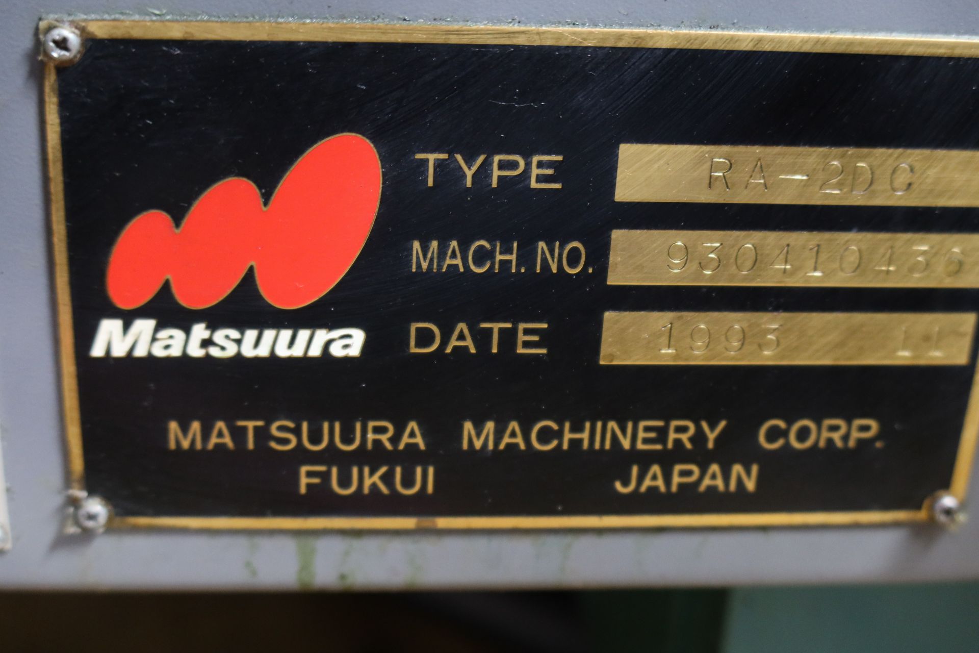 Matsuura Model RA-2DC Vertical Machining Center, S/N 930410450 - Image 21 of 22