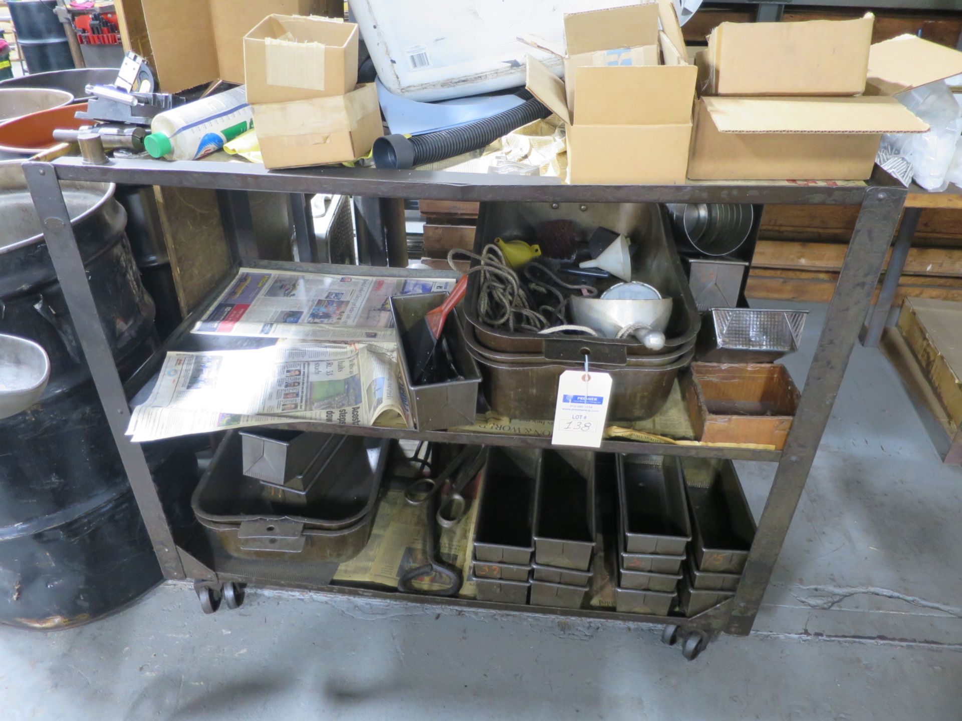 Metal Cart with contents