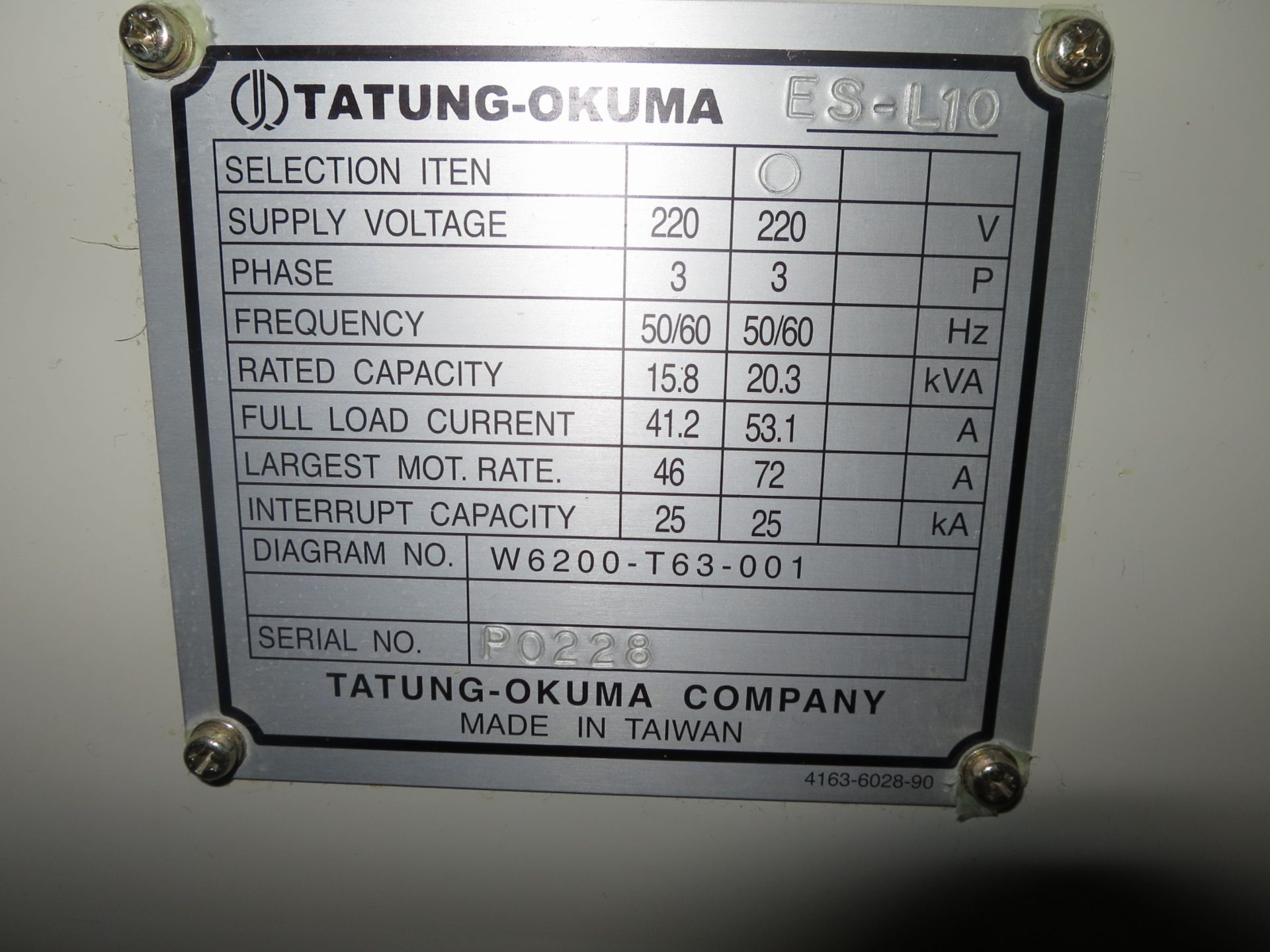 Okuma ES-L10 CNC 2-Axis Turning Center Lathe, S/N PO228, New 2005 - Image 6 of 8