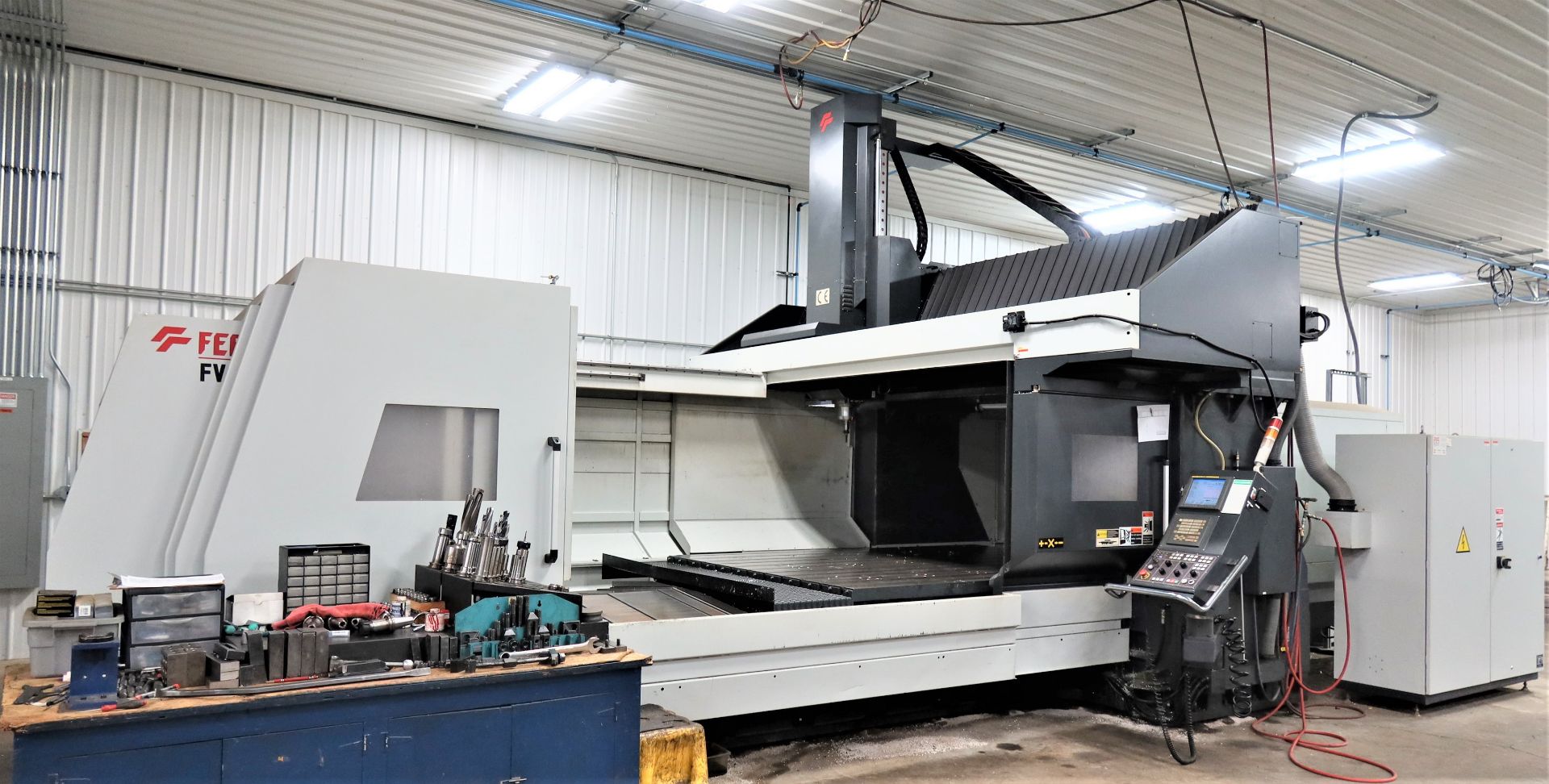 SOLD SOLD SOLD Feeler Model FV-3224 Double Column CNC Bridge Mill, New 2015