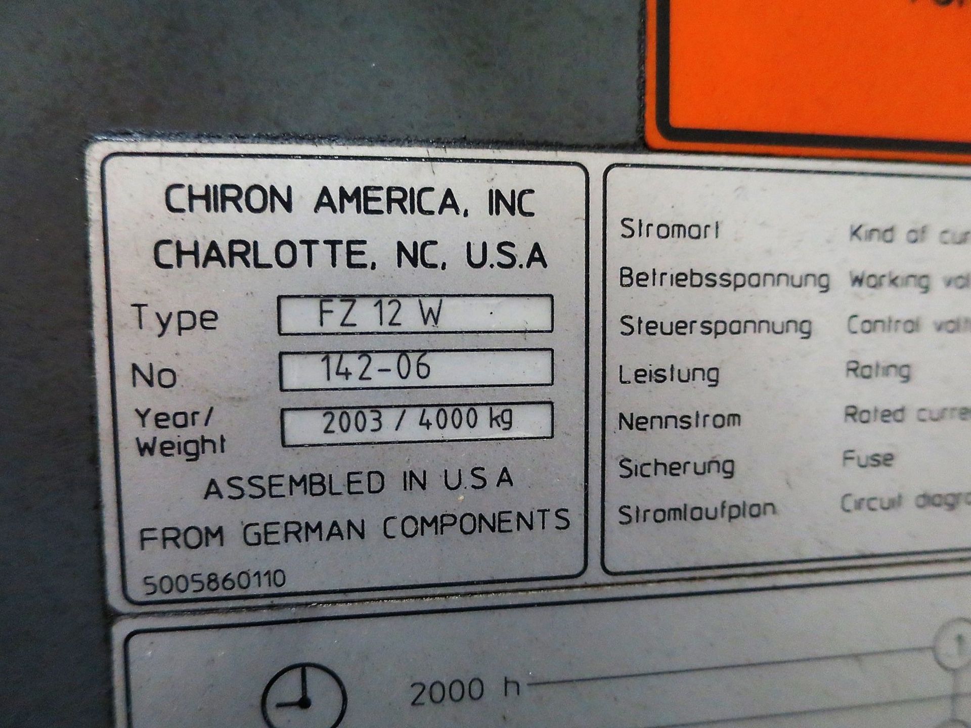 Chiron FZ-12W Magnum CNC Vertical Machining Center, S/N LXH1031, New 2003 - Image 7 of 8