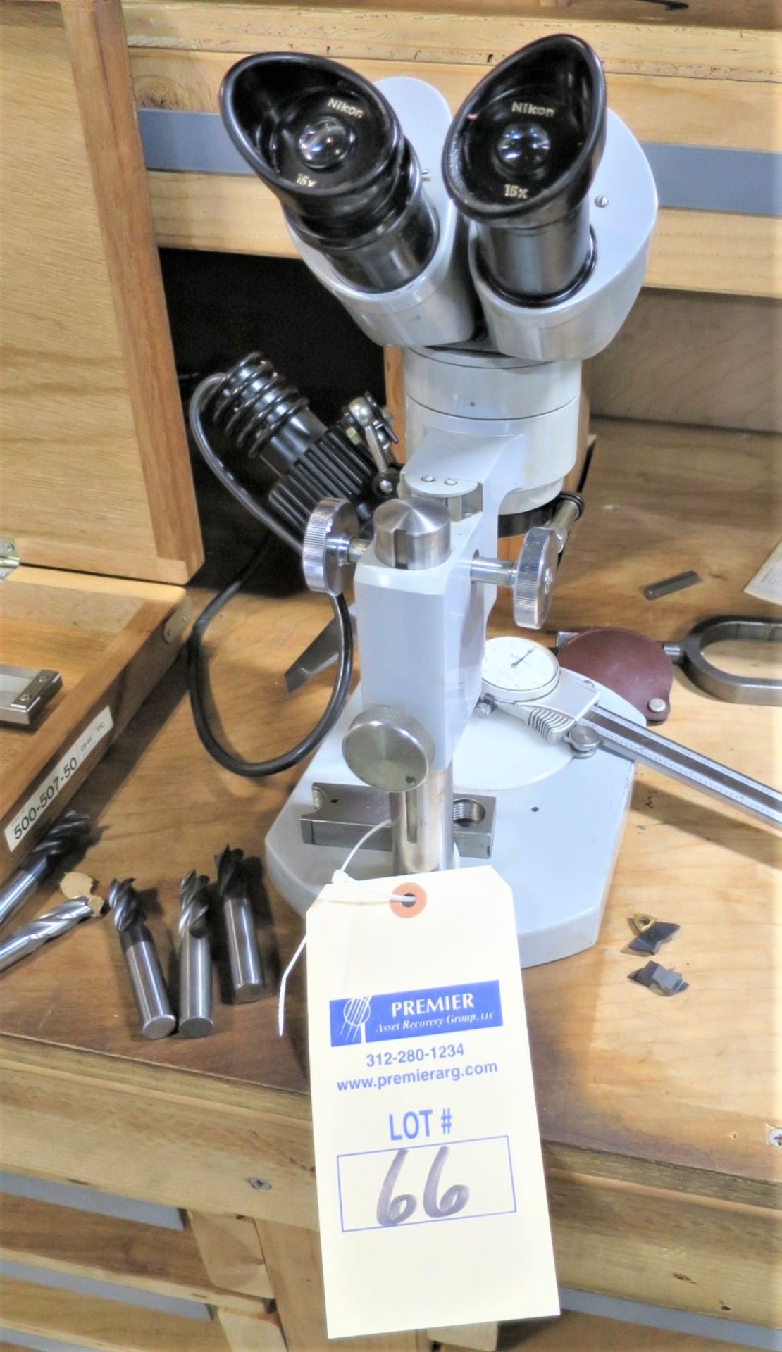 Microscope and 12" Mitutoyo Micrometer