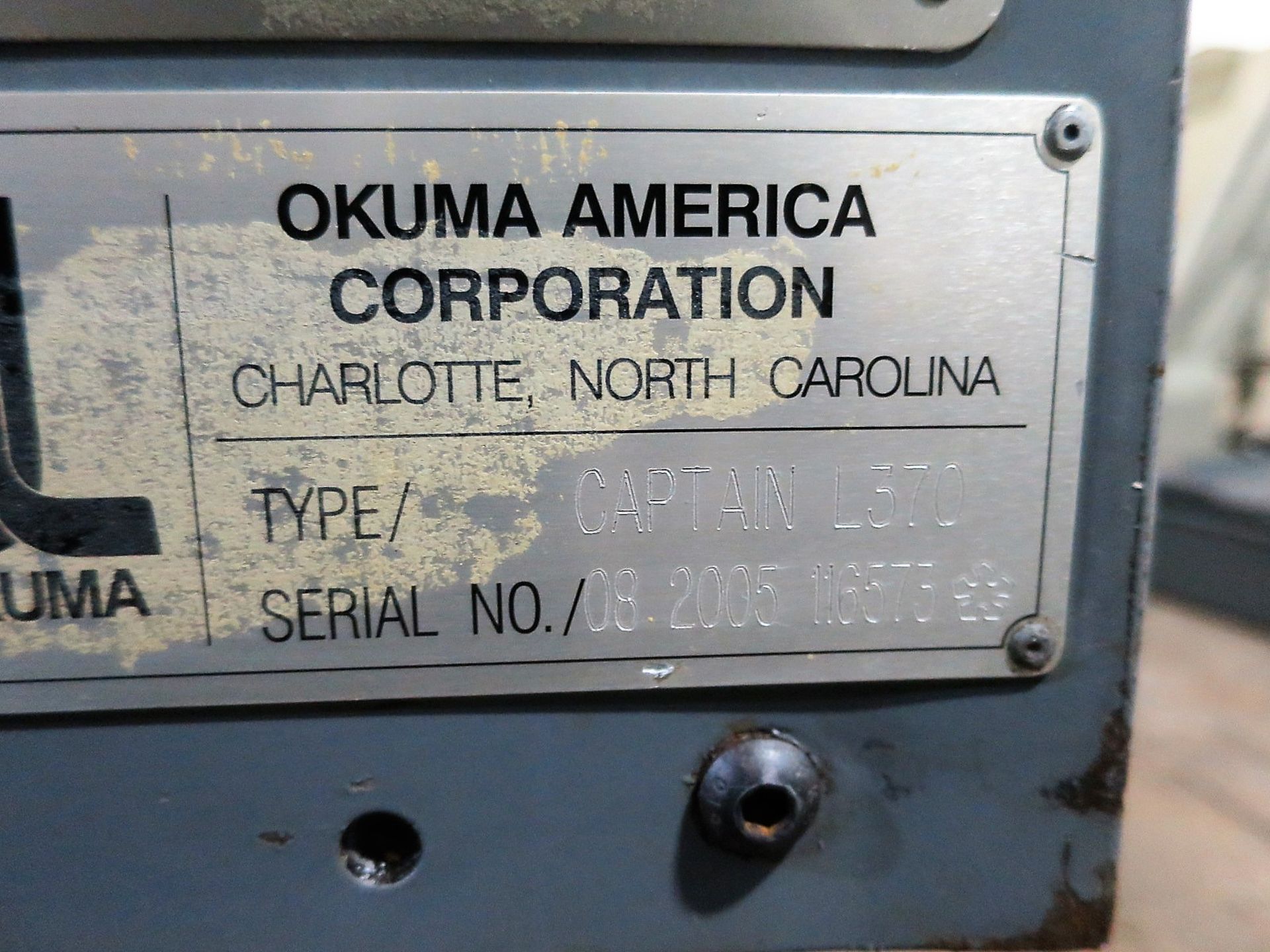 Okuma Captain L370 2-Axis CNC Turning Center Lathe, S/N 116573, New 2005 - Image 10 of 10