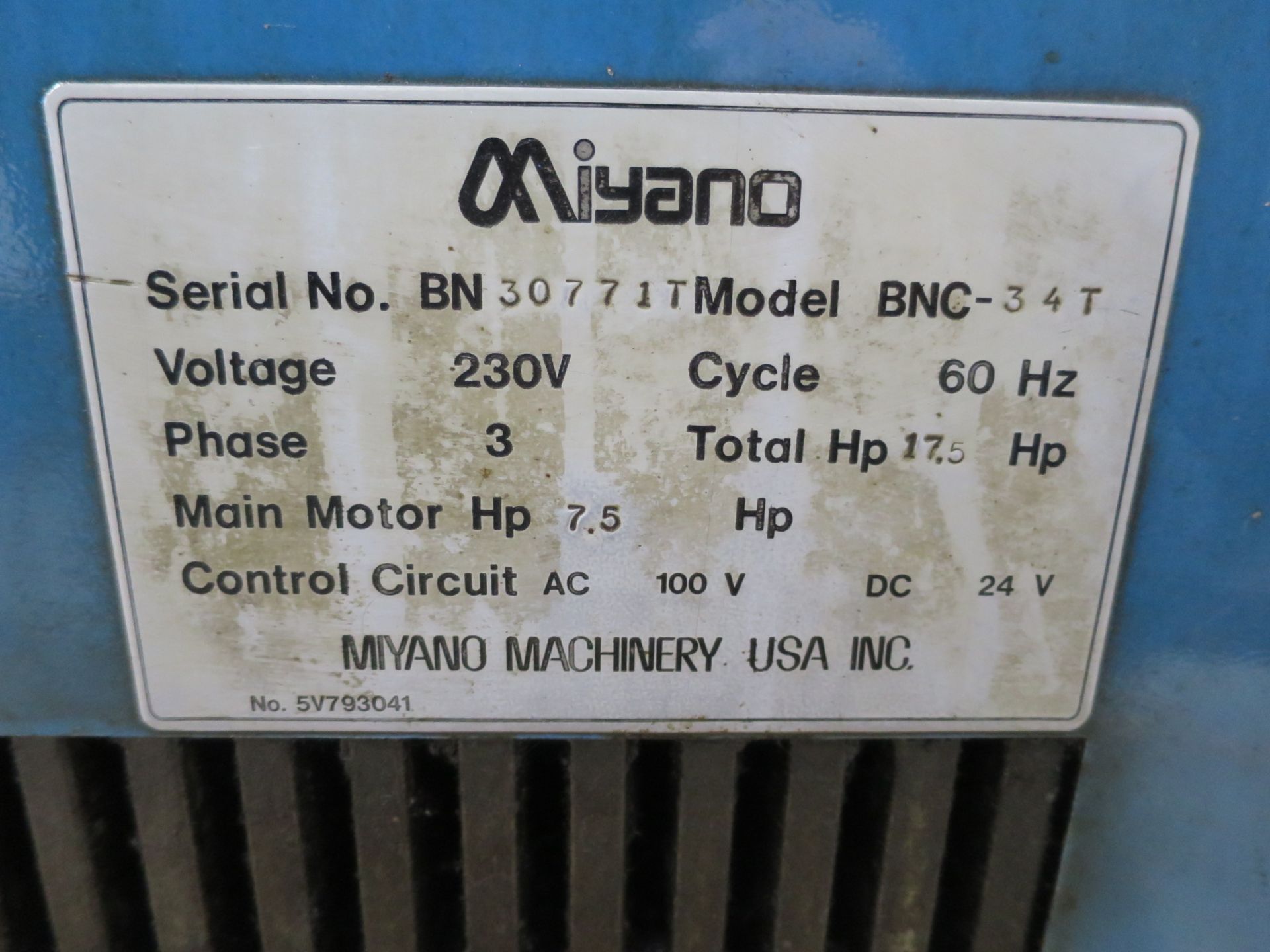 Miyano BNC-34T Twin Turret CNC Lathe, S/N BN30771T - Image 9 of 13