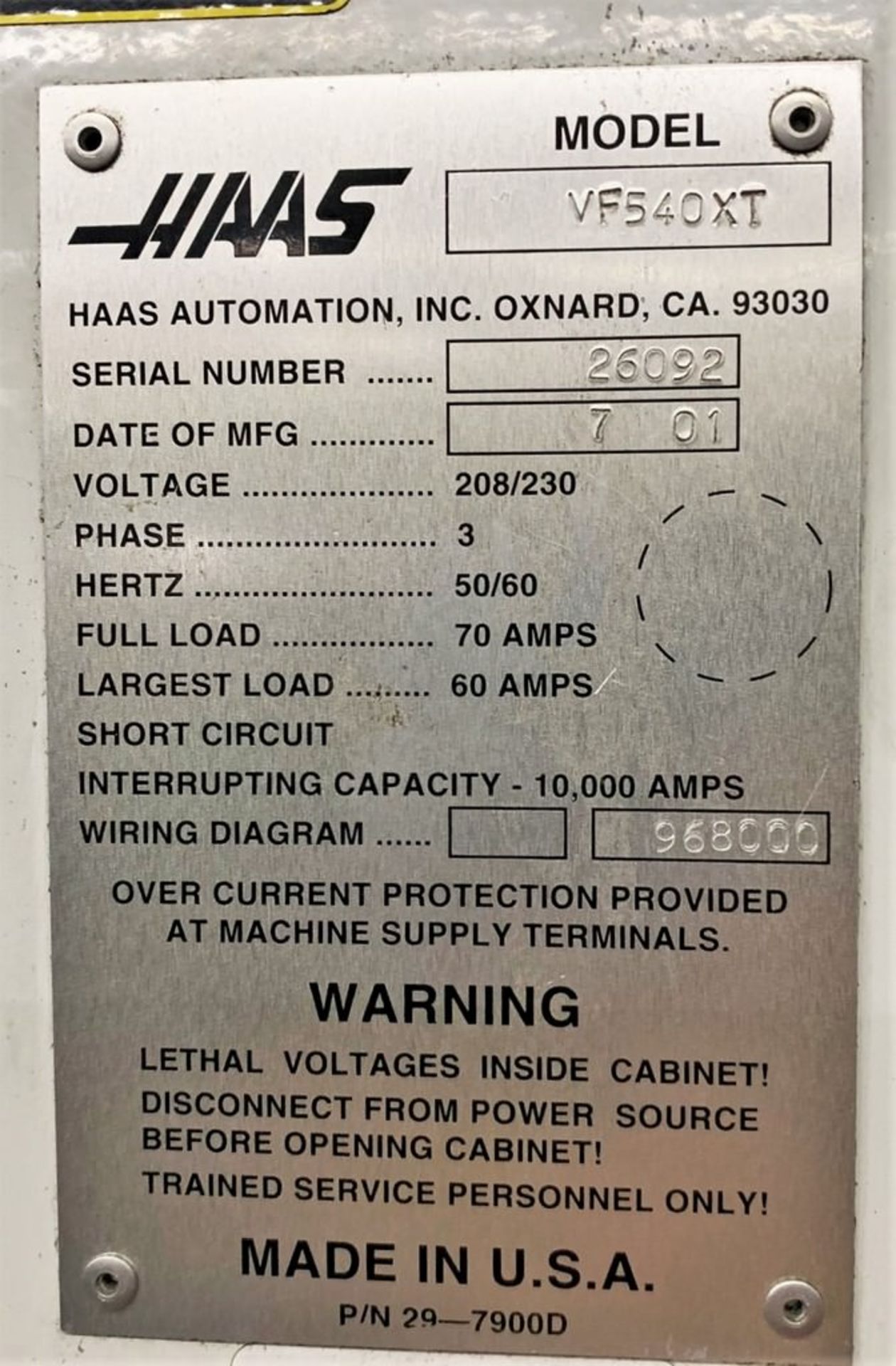 HAAS VF-5/40XT CNC VERTICAL MACHINING CENTER - Image 9 of 9