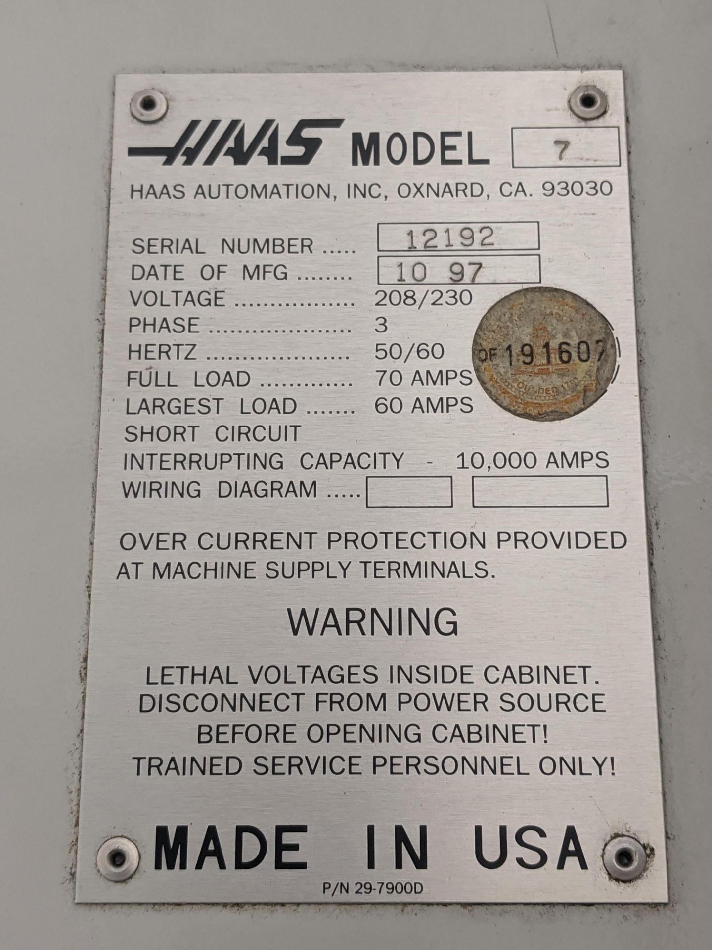 1997 Haas Model VF-7 CNC Vertical Milling Machine - Image 8 of 8