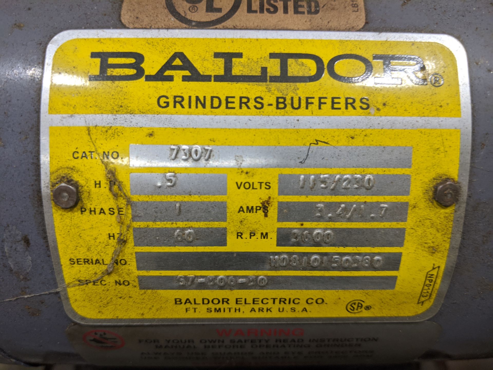 Baldor Model 7307 6" Double-End Pedestal Grinder - Image 2 of 2