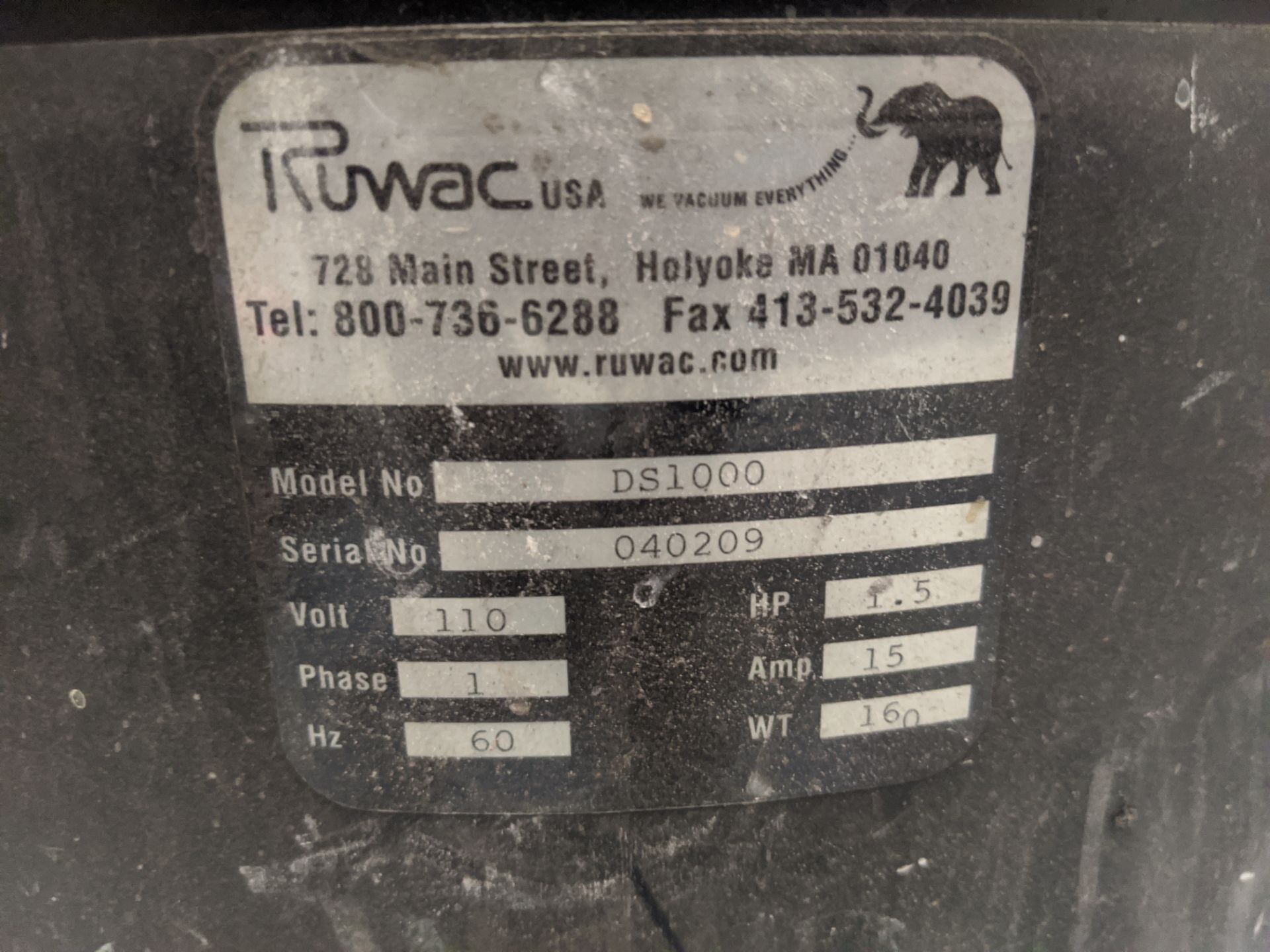 Ruwac Model DS1000 Industrial Vacuum - Image 2 of 2