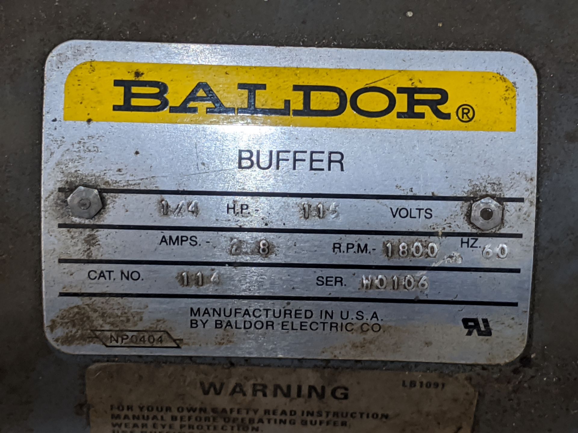 Baldor Cat No. 114 Double-End Buffer - Image 2 of 2