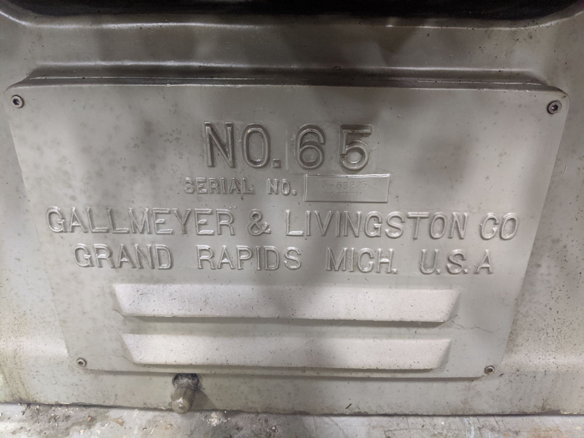 Gallmeyer & Livingston Co. Model No. 65 Horizontal Surface Grinder - Image 7 of 7