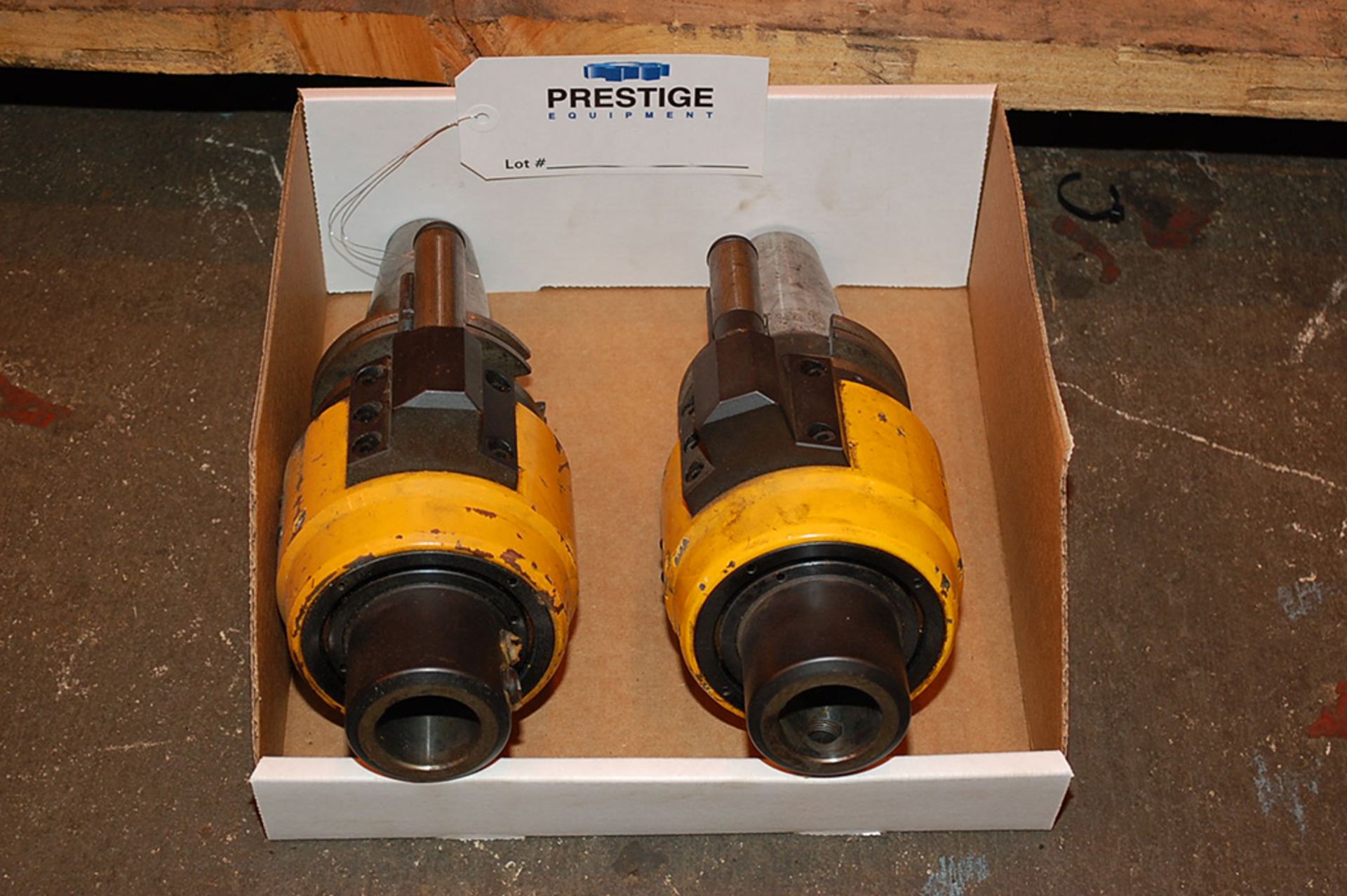 1-LOT (2) MIZOGUCHI CAT-50 Tool Holders with Coolant Inducers