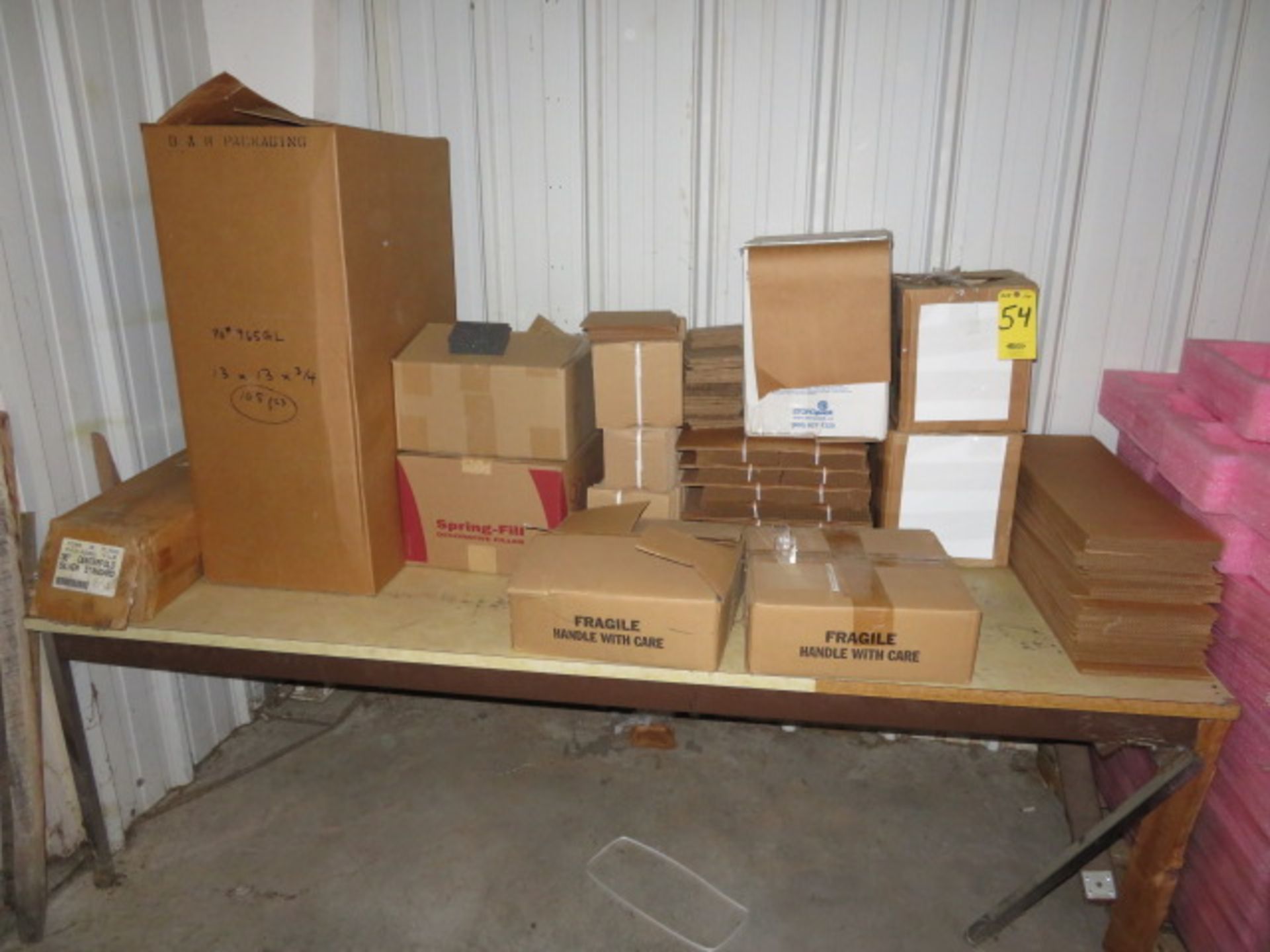 ASST PACKAGING-13 X 13 X 4 FOAM SQUARES, CRO-NEL DISP. BOX, CORRUGATED & CLAY LINER SHEETS...