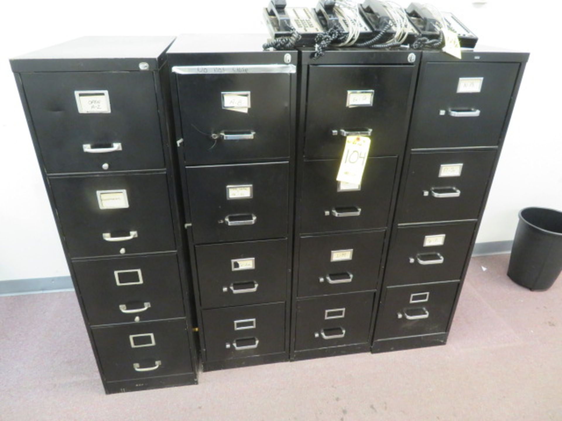 (4) 4-DRAWER LETTER VERTICAL FILE CABINETS