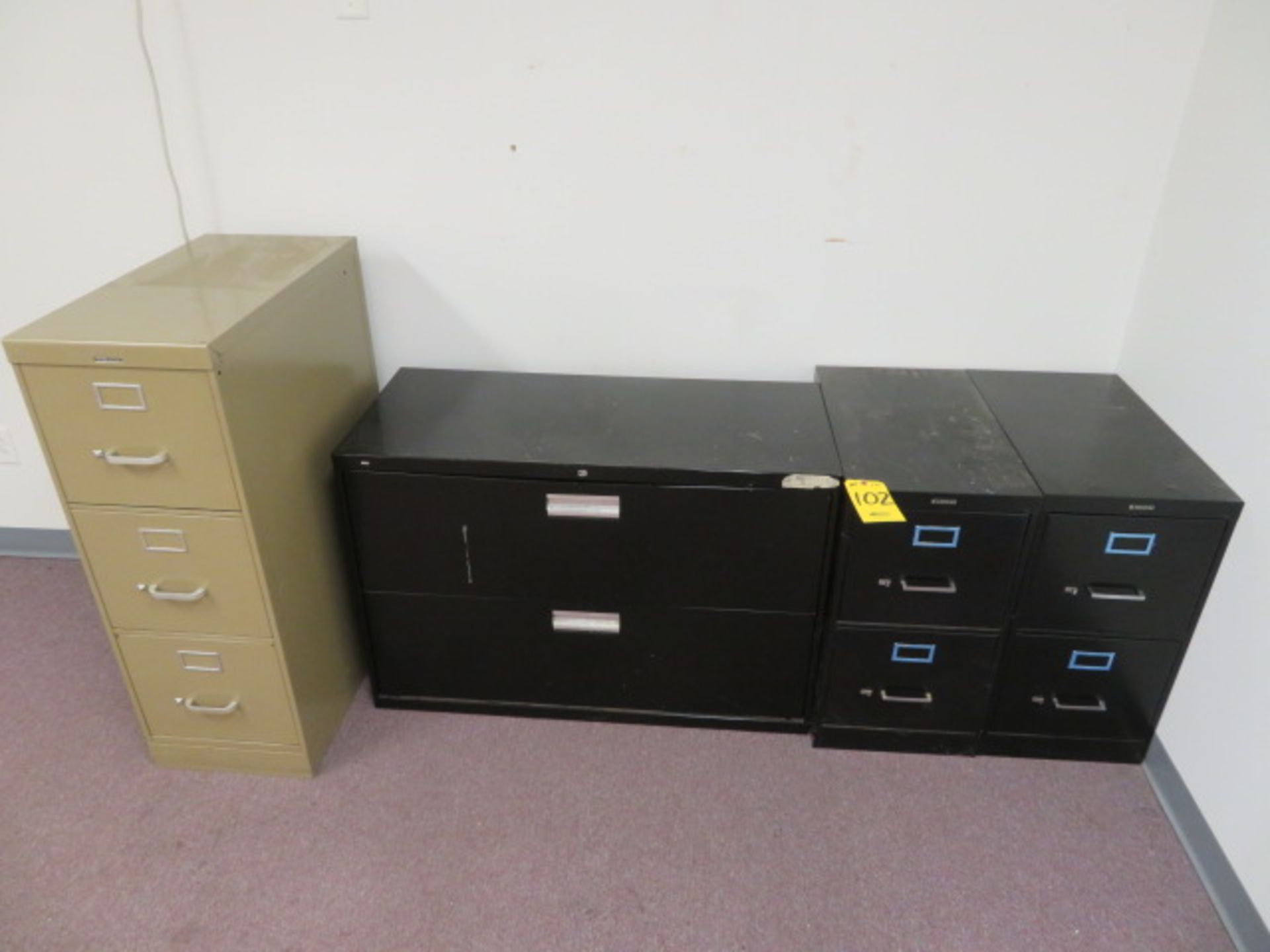 42 IN 2 DRAWER LATERAL, 3-DRAWER & (2) 2-DRAWER LETTER VERTICAL FILE CABINETS