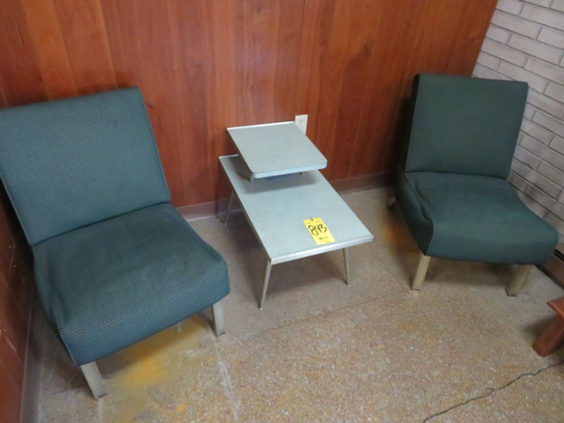 (3) CHAIRS AND (2) TABLES IN RECEPTION AREA