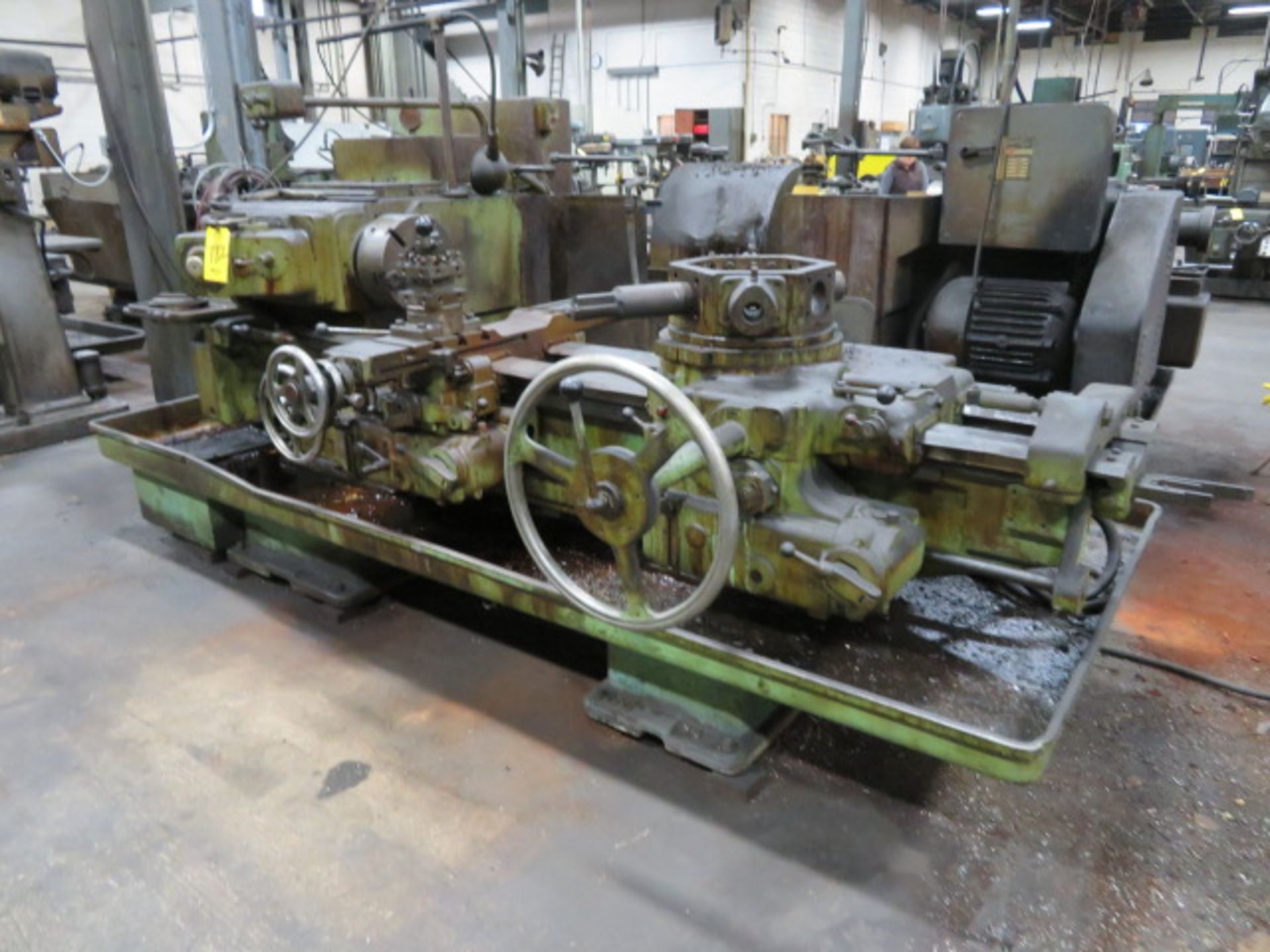 JONES & LAMSON NO. 7A TURRET LATHE, 12" 3-JAW CHUCK, 3" SPINDLE BORE, S/N 222122 - Image 2 of 2