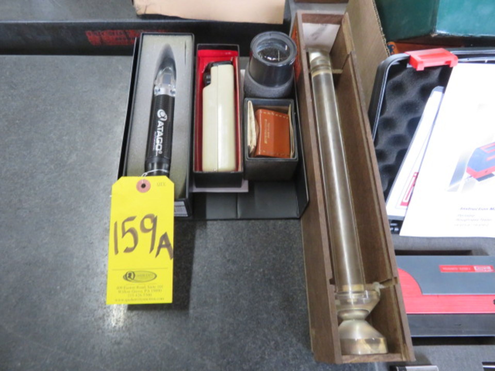 ATAGO BORE SCOPE AND ASSORTED SITE OPTICS