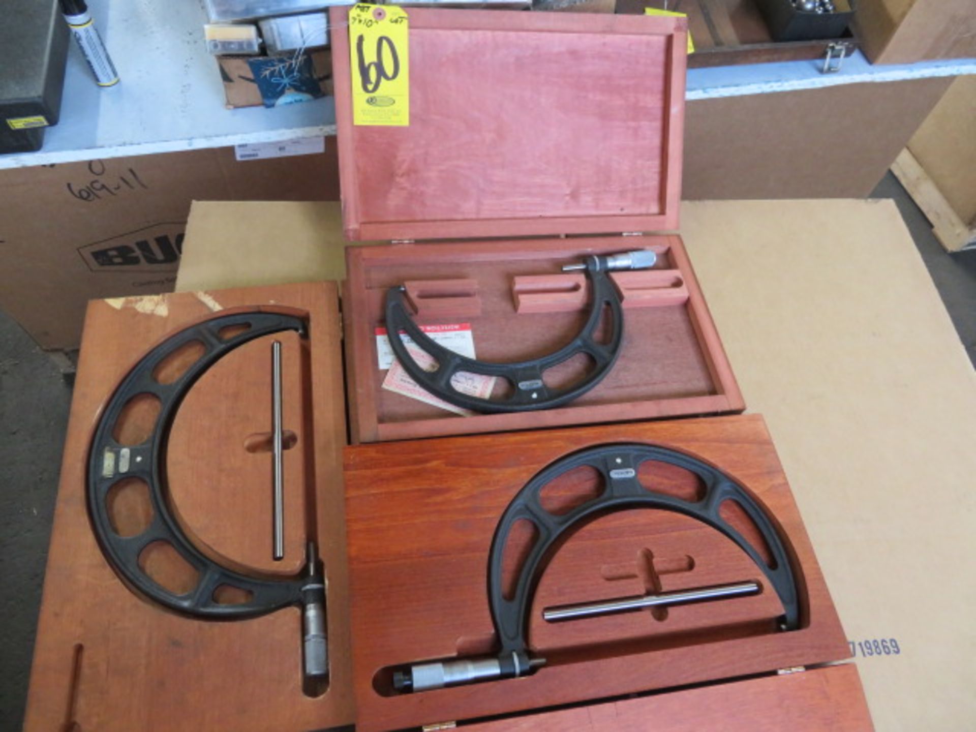 (3) STARRETT 7"-8", 8"-9"9 AND 9"-10" MICROMETERS