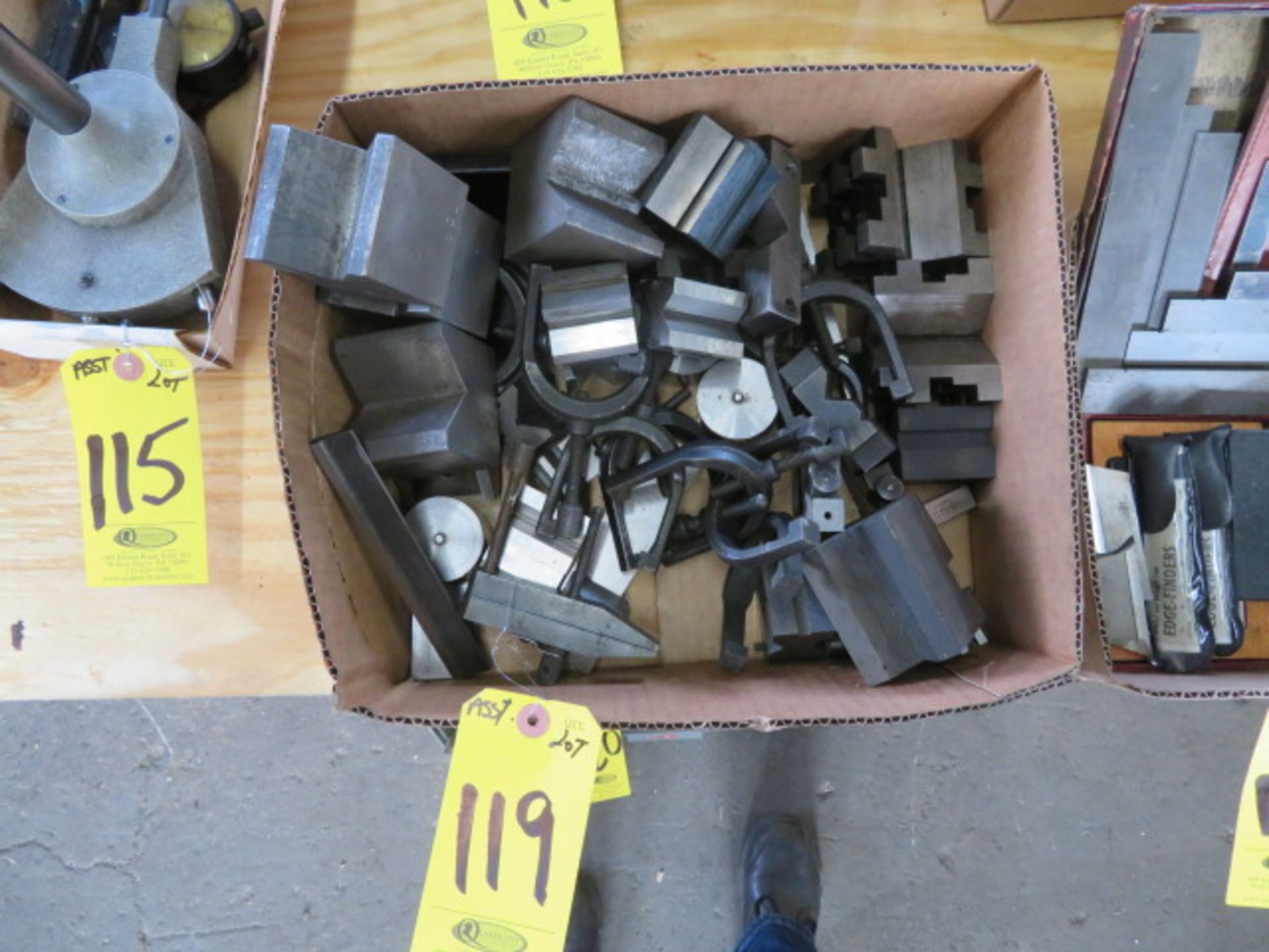 ASSORTED V-BLOCKS AND CLAMPS