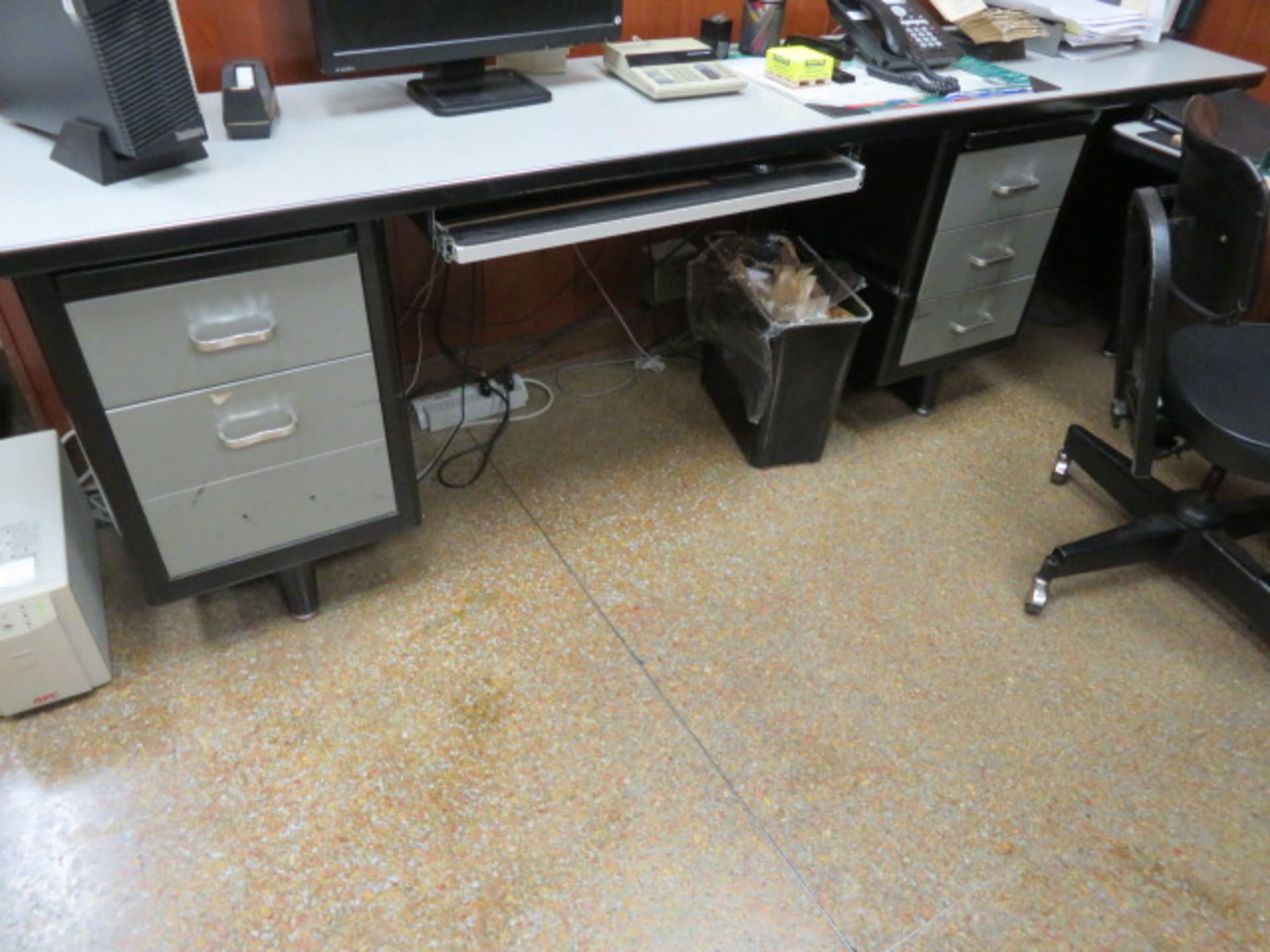 METAL U-SHAPED WORK STATION W/DESK, LEFT-RETURN AND BACK CREDENZA UNIT - Image 3 of 3