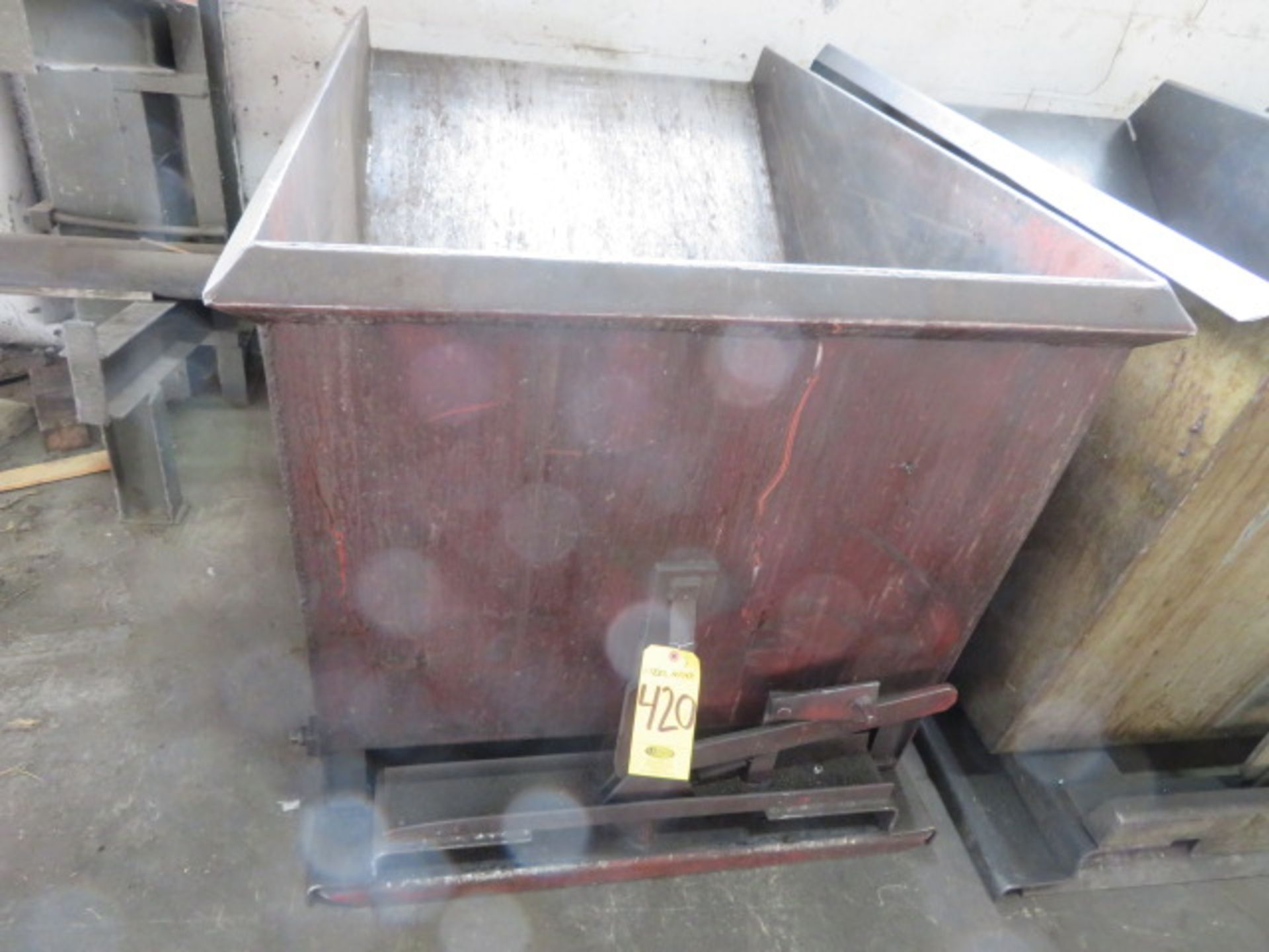 1 CUBIC YARD SELF-DUMPING STEEL HOPPER W/FORK POCKETS