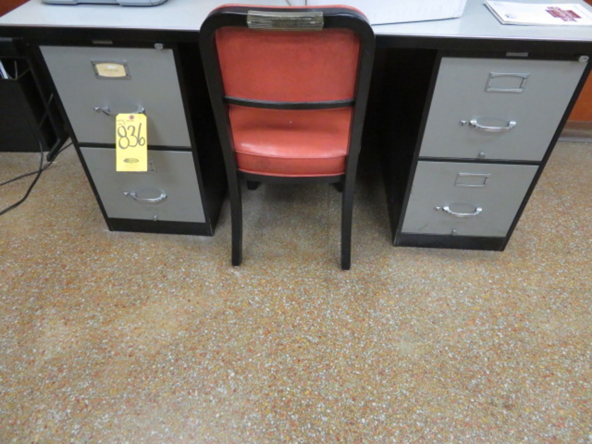 (2) 2-DRAWER LETTER FILE CABINETS W/COMMON TOP