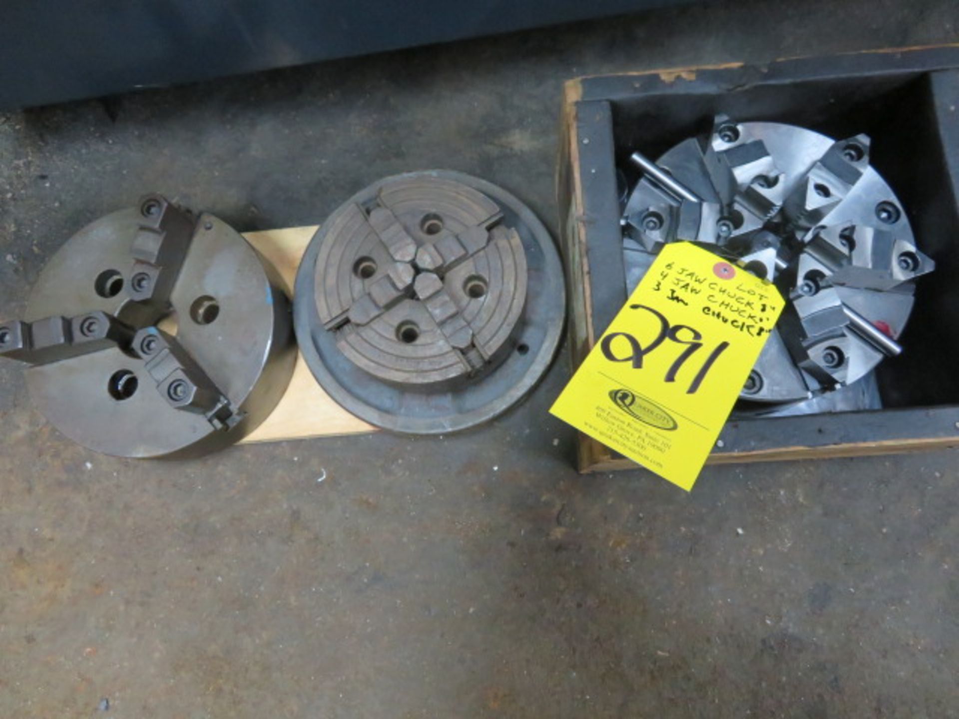 BISON 8" 6-JAW CHUCK, 6" 4-JAW CHUCK AND AN 8" 3-JAW CHUCK