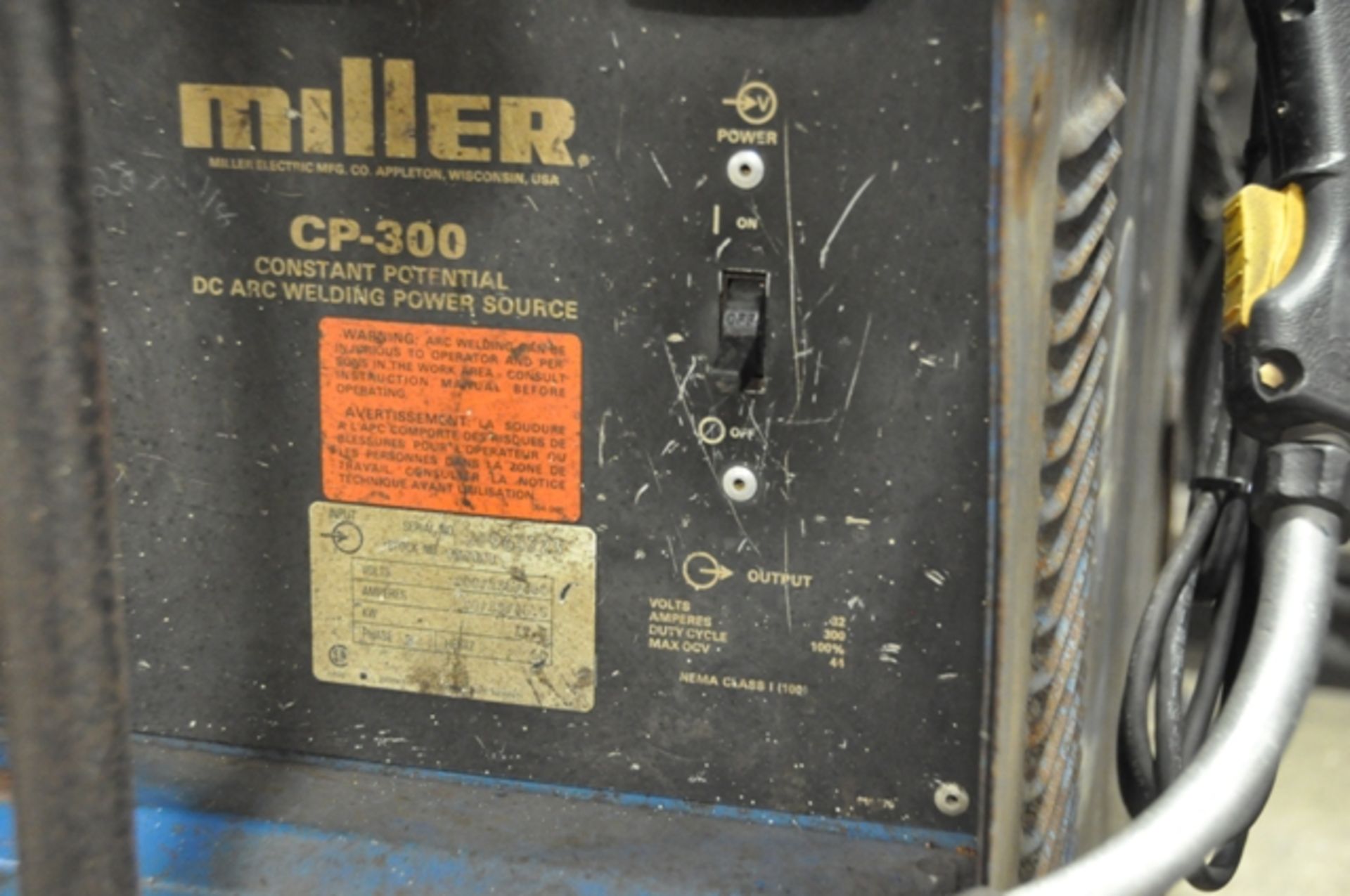 MILLER MIG WELDER, MODEL CP-300, SN. JF963723 WITH MILLER 22A WIRE FEEDER SN. MB1600(2002), MIG - Image 3 of 5