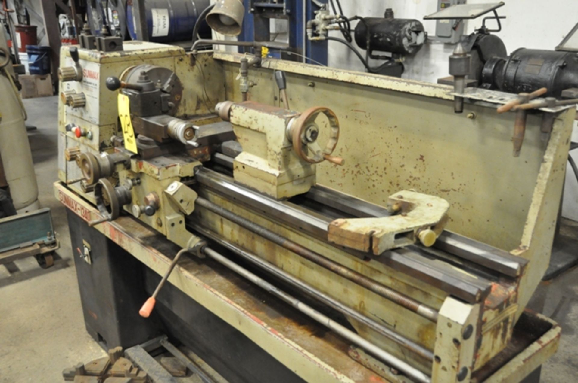 SUNMAX ENGINE LATHE 13" X 40", SN. 6795, NEW 1988, MODEL 1340, GAP BED, QUICK CHANGE TOOL POST - Image 3 of 4