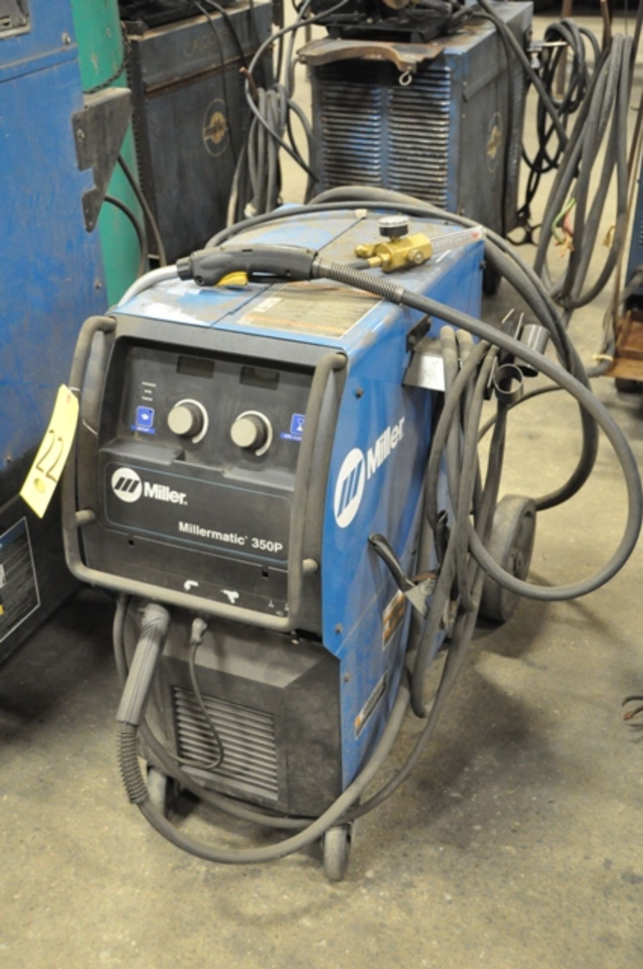 2015 MILLER MIG WELDER, SN. ME313059N, MODEL MILLERMATIC 350P WITH BUILT IN WIRE FEEDER, MIG GUN, - Image 2 of 5