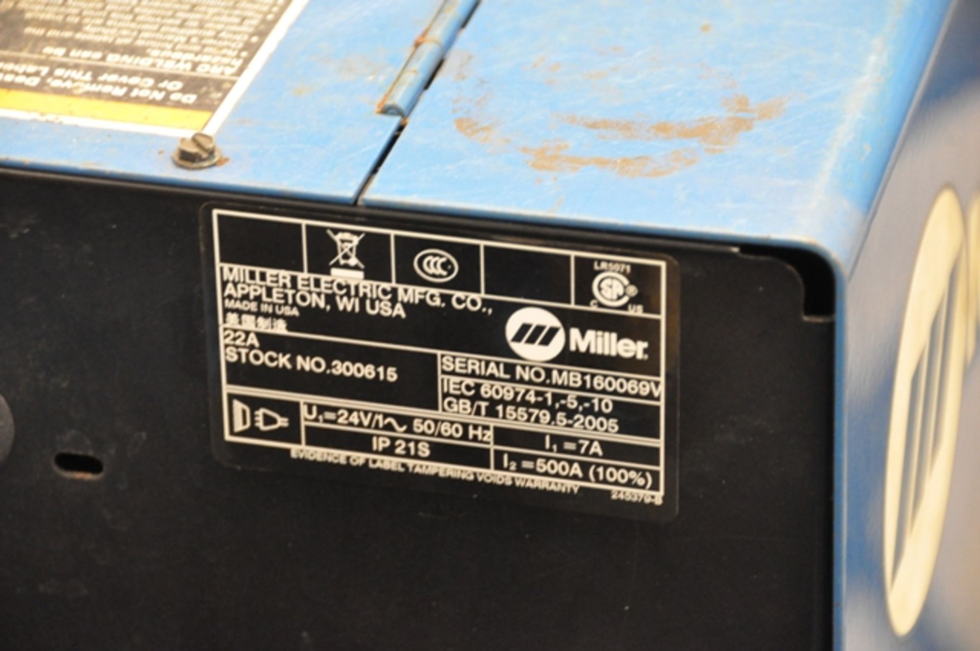 2011 MILLER MIG WELDER, SN. MB160449V, MODEL CP-302 WITH MILLER 22A WIRE FEEDERS, SN. - Image 5 of 5