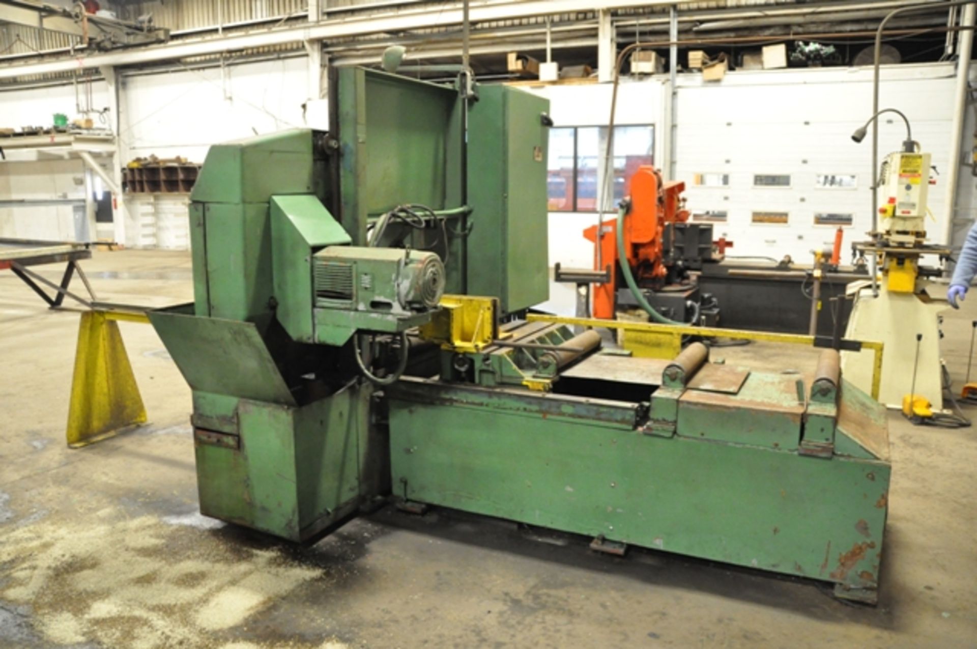 WELLS HORIZ. BAND SAW, SN. 1445, NEW 1974, MODEL 14, 15" X 18", 1-1/4" BLADE, HYDRAULIC BAR FEED, - Image 7 of 8