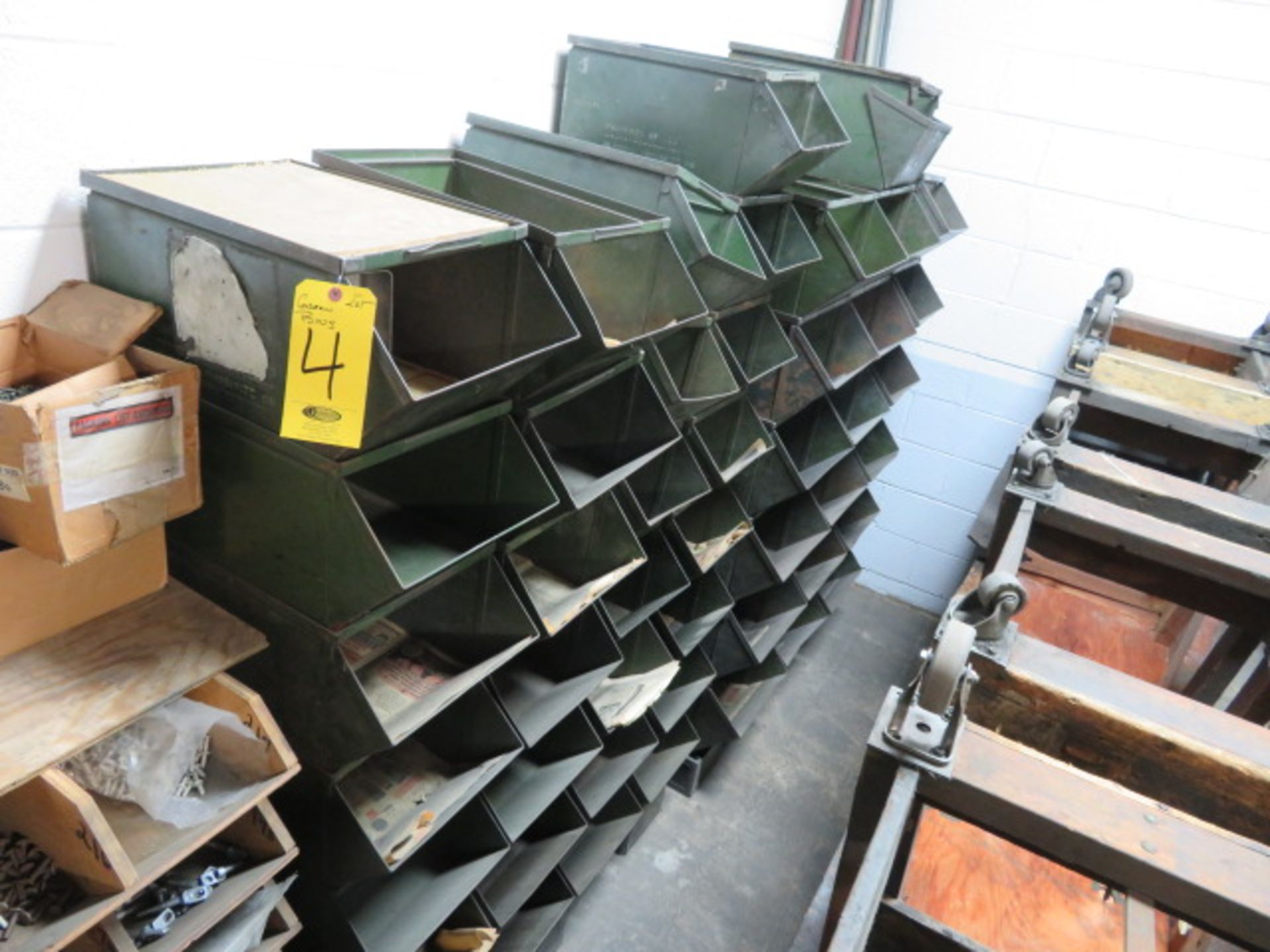 (114) GREEN METAL BINS