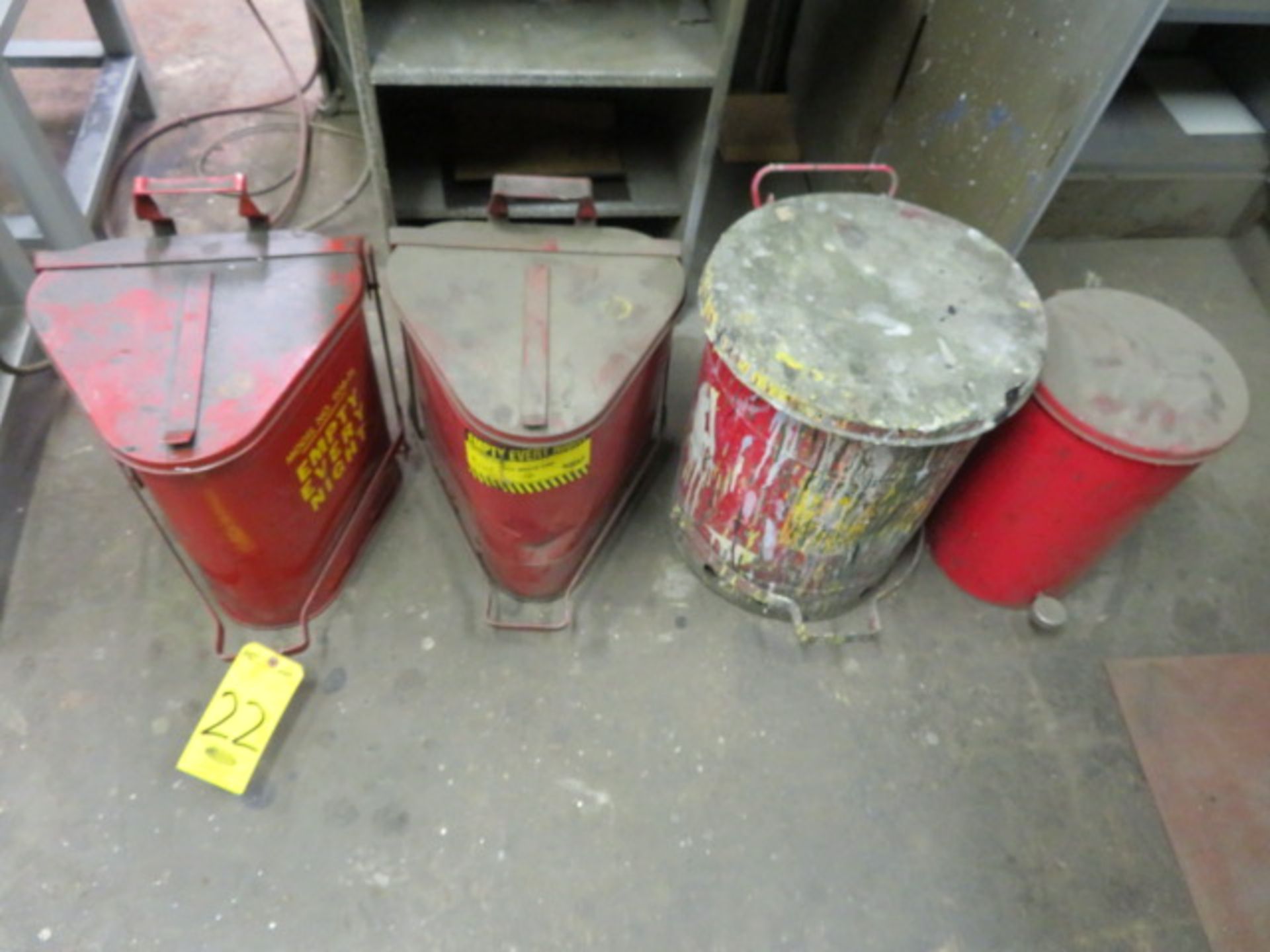 (4) WASTE RAG CANS